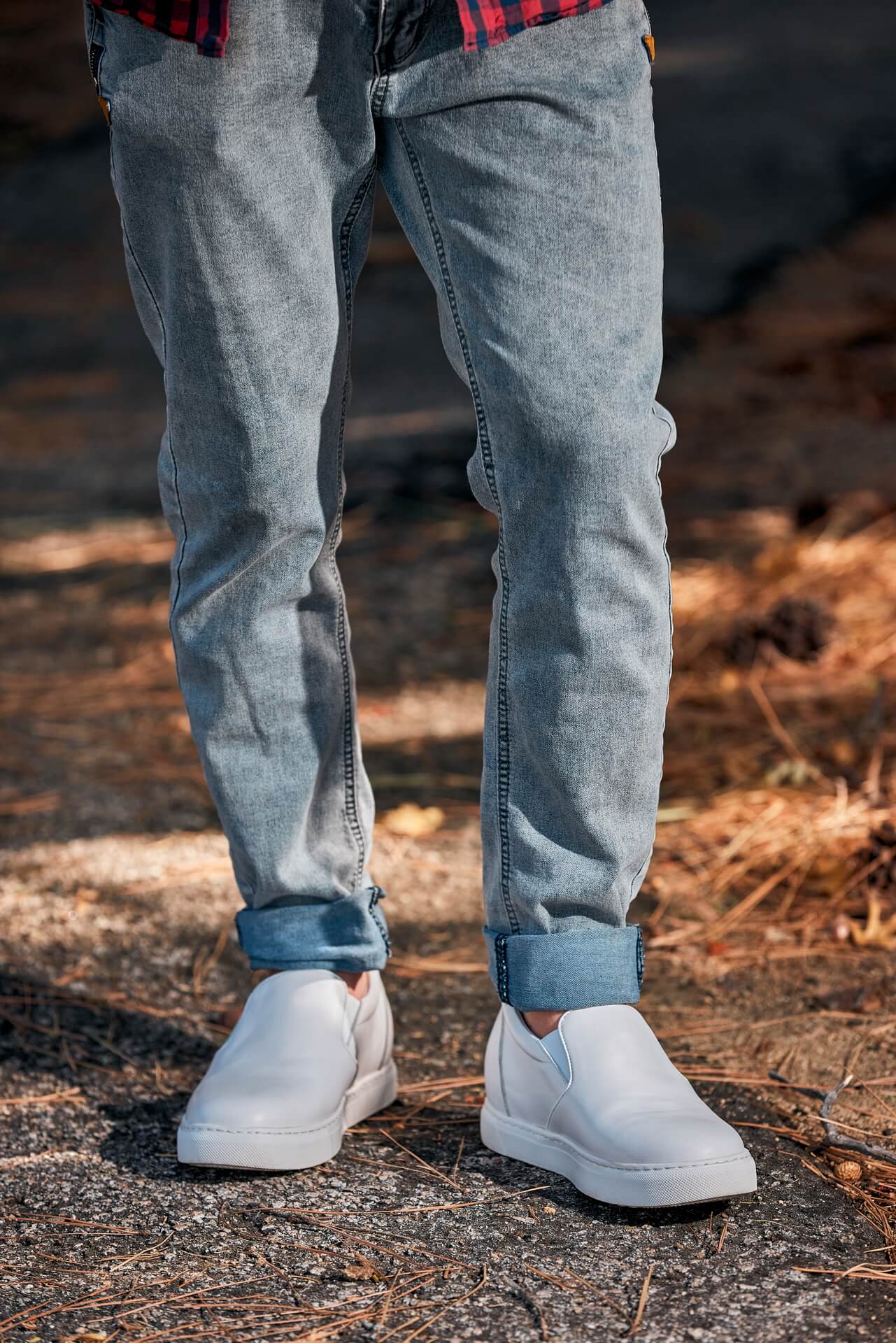 T1022 - 2.6 Inches Taller (White) - Lightweight Nappa Leather Men's Loafer