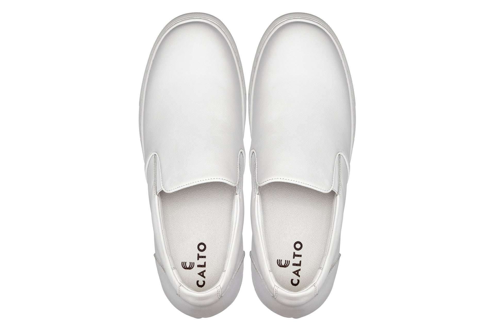 T1022 - 2.6 Inches Taller (White) - Lightweight Nappa Leather Men's Loafer