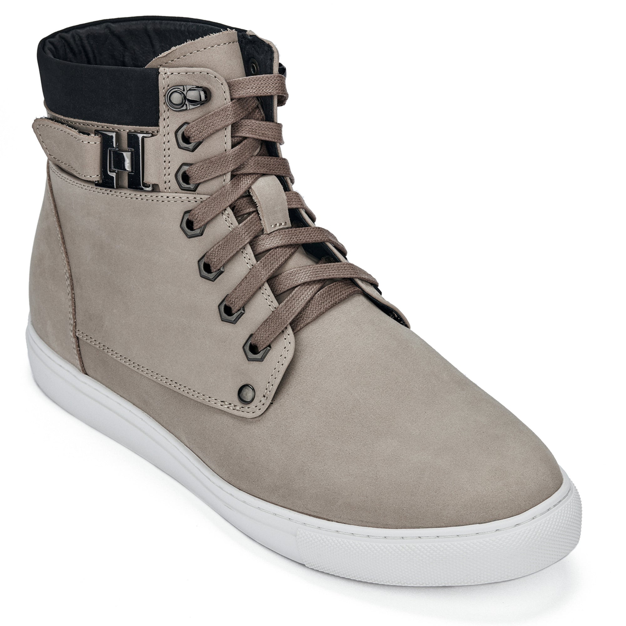 T53122 - 2.6 Inches Taller (Taupe) - Men's High Top Sneak-boot
