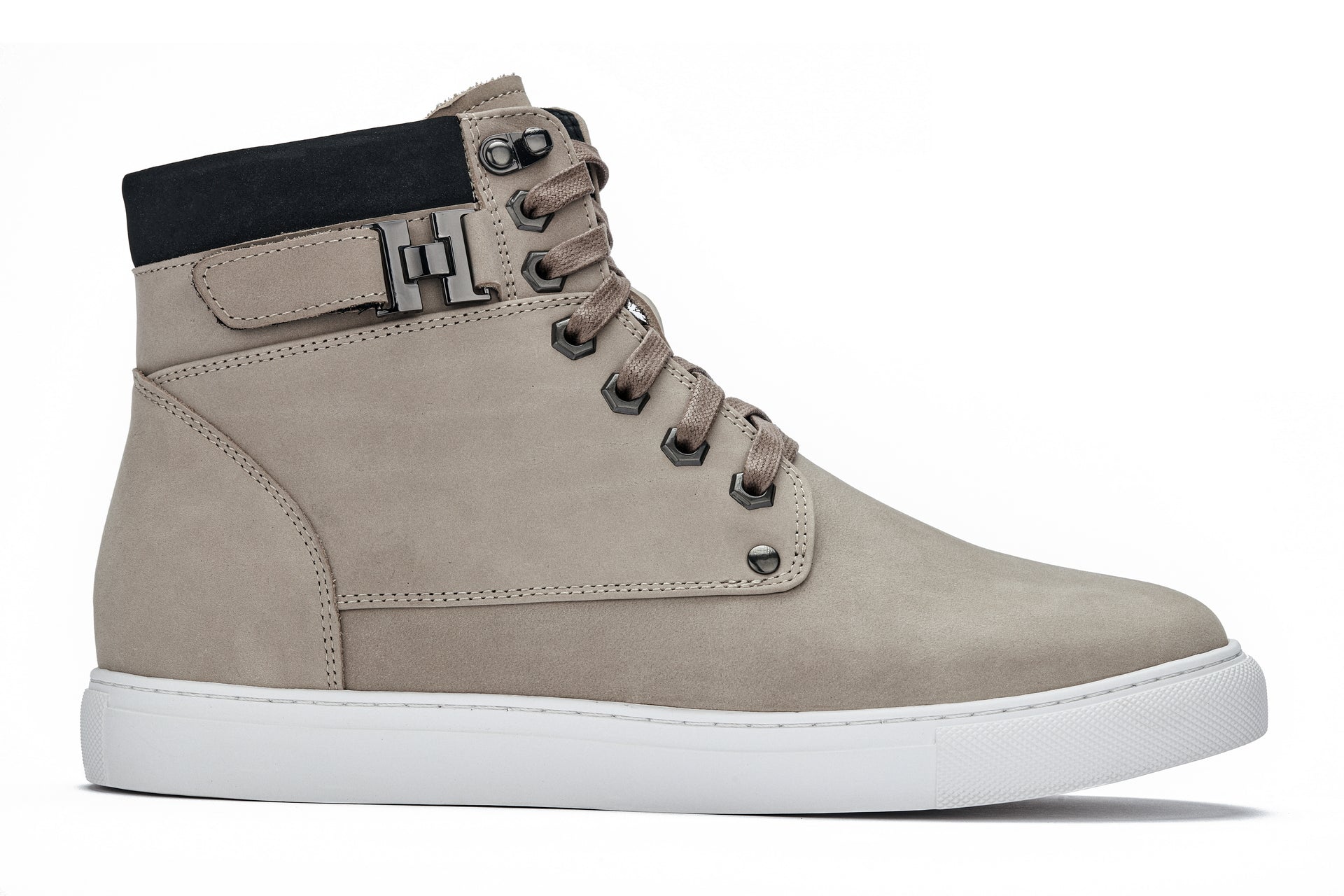 T53122 - 2.6 Inches Taller (Taupe) - Men's High Top Sneak-boot