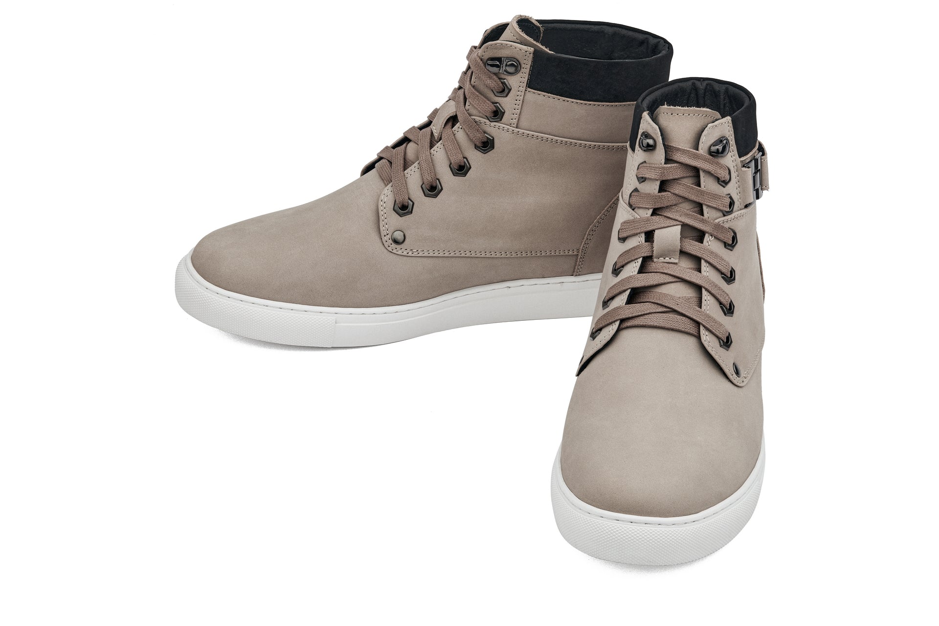 T53122 - 2.6 Inches Taller (Taupe) - Men's High Top Sneak-boot