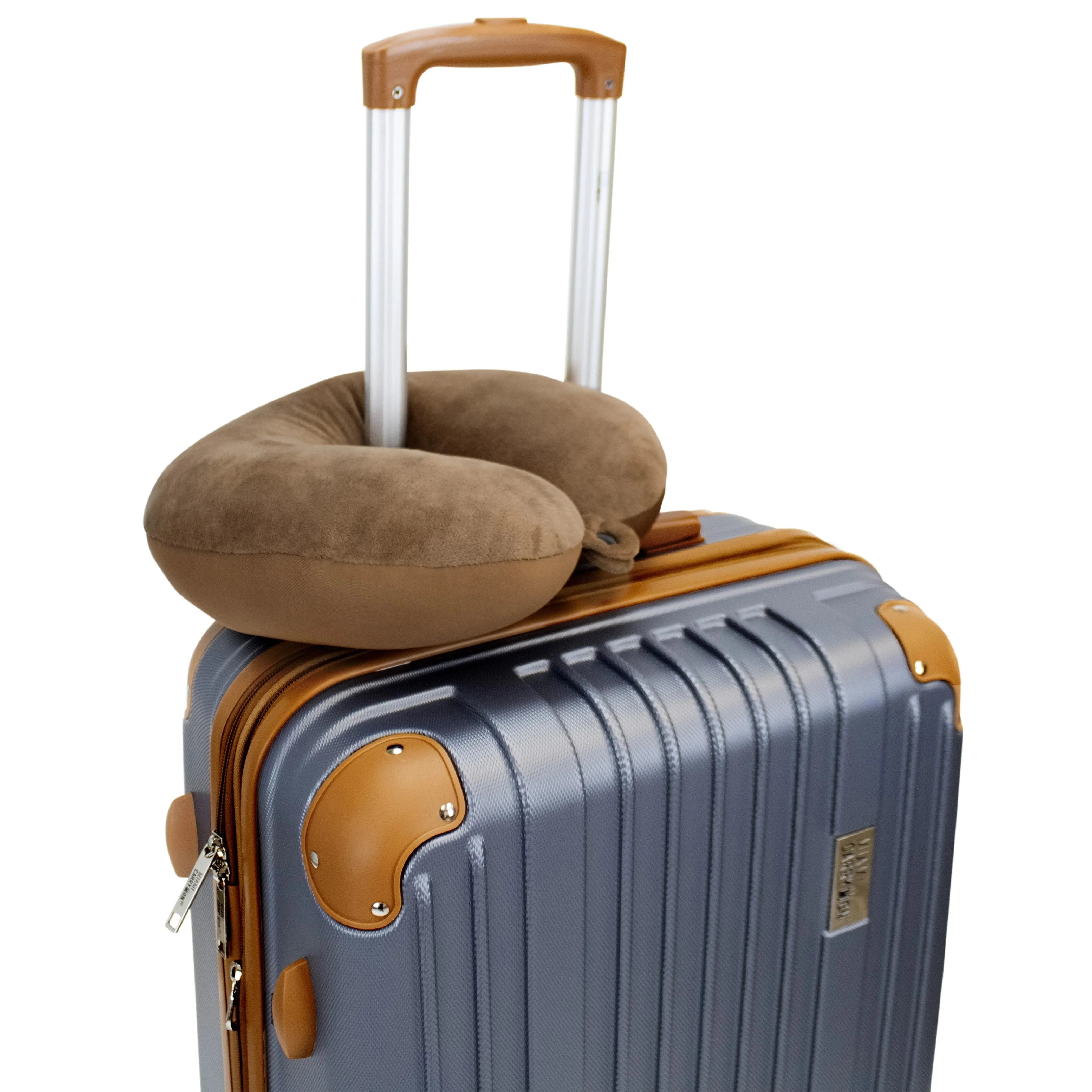 Almohada de cuello de viaje con microperlas de felpa