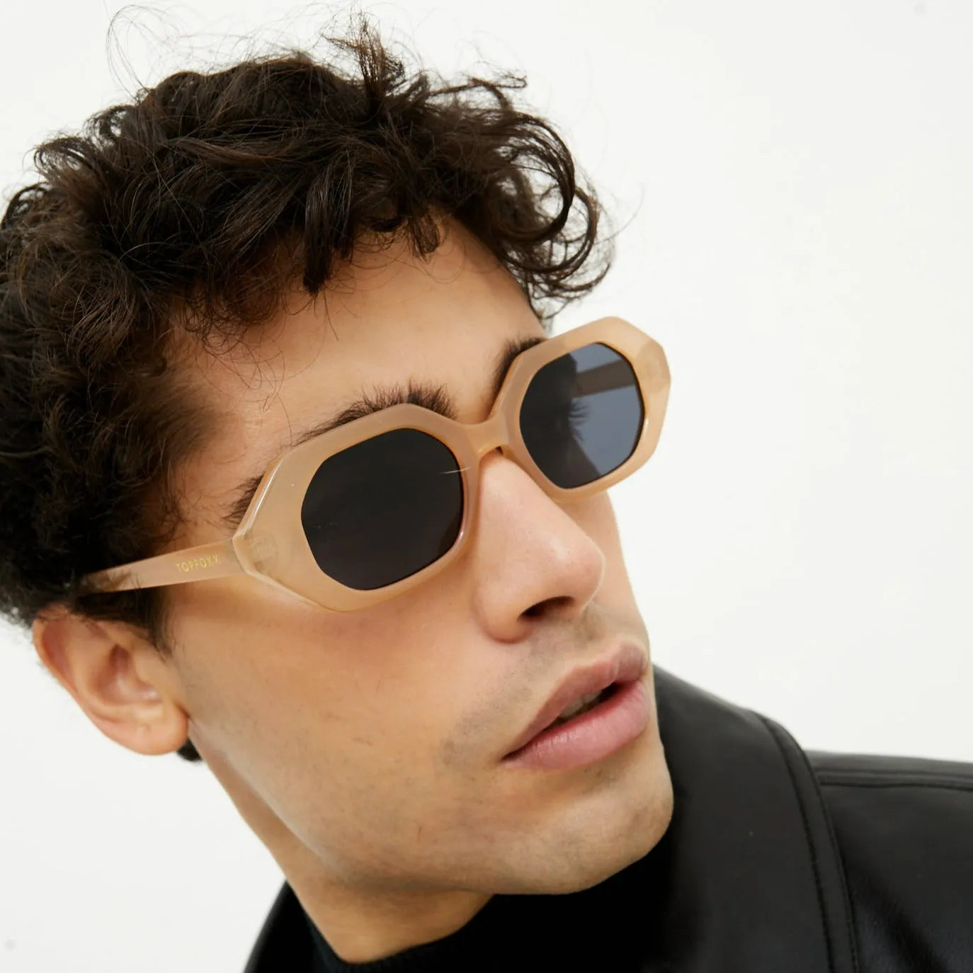 Geometric Unisex Sunglasses - Nude