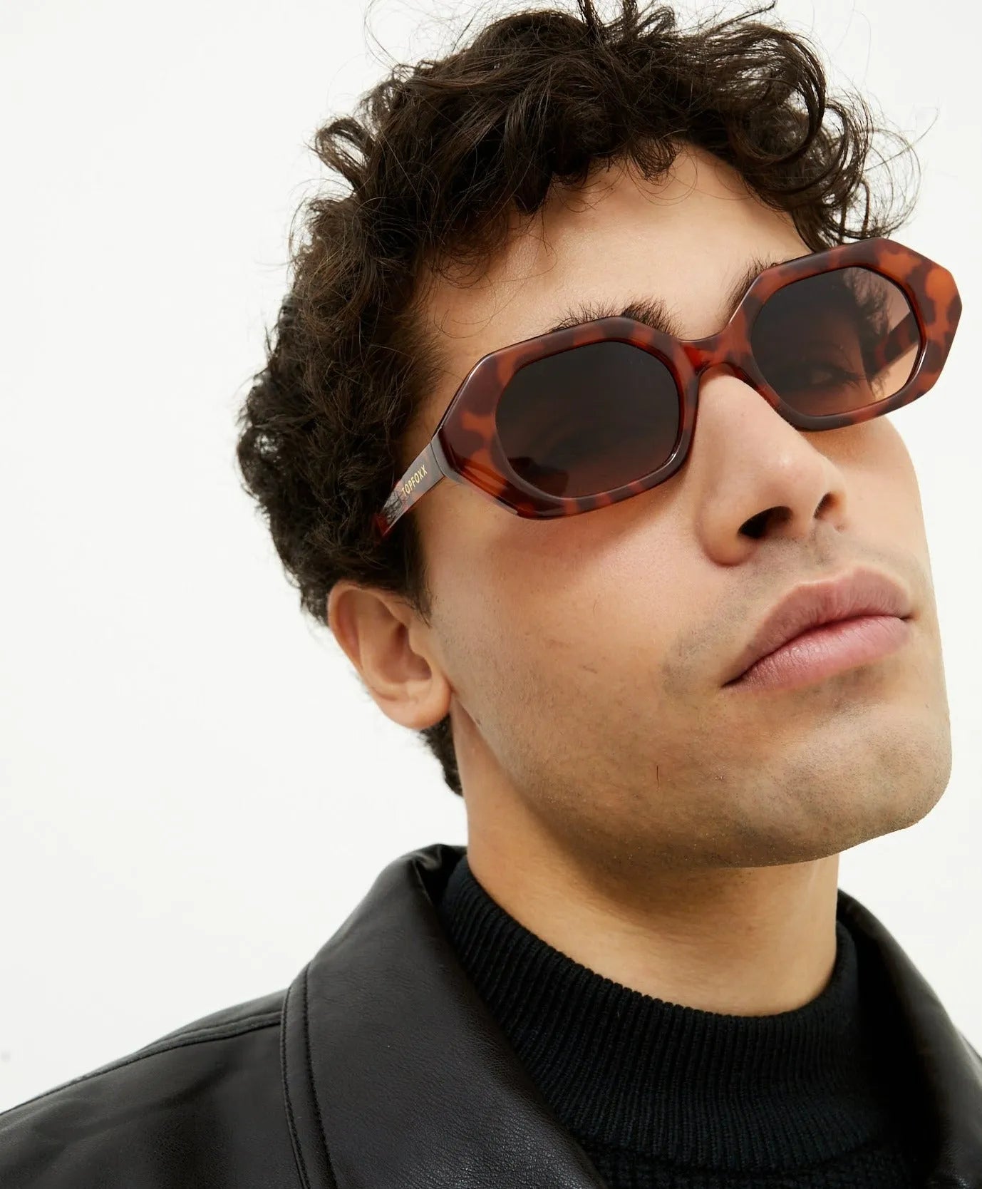 Geometric Unisex Sunglasses - Tortoise