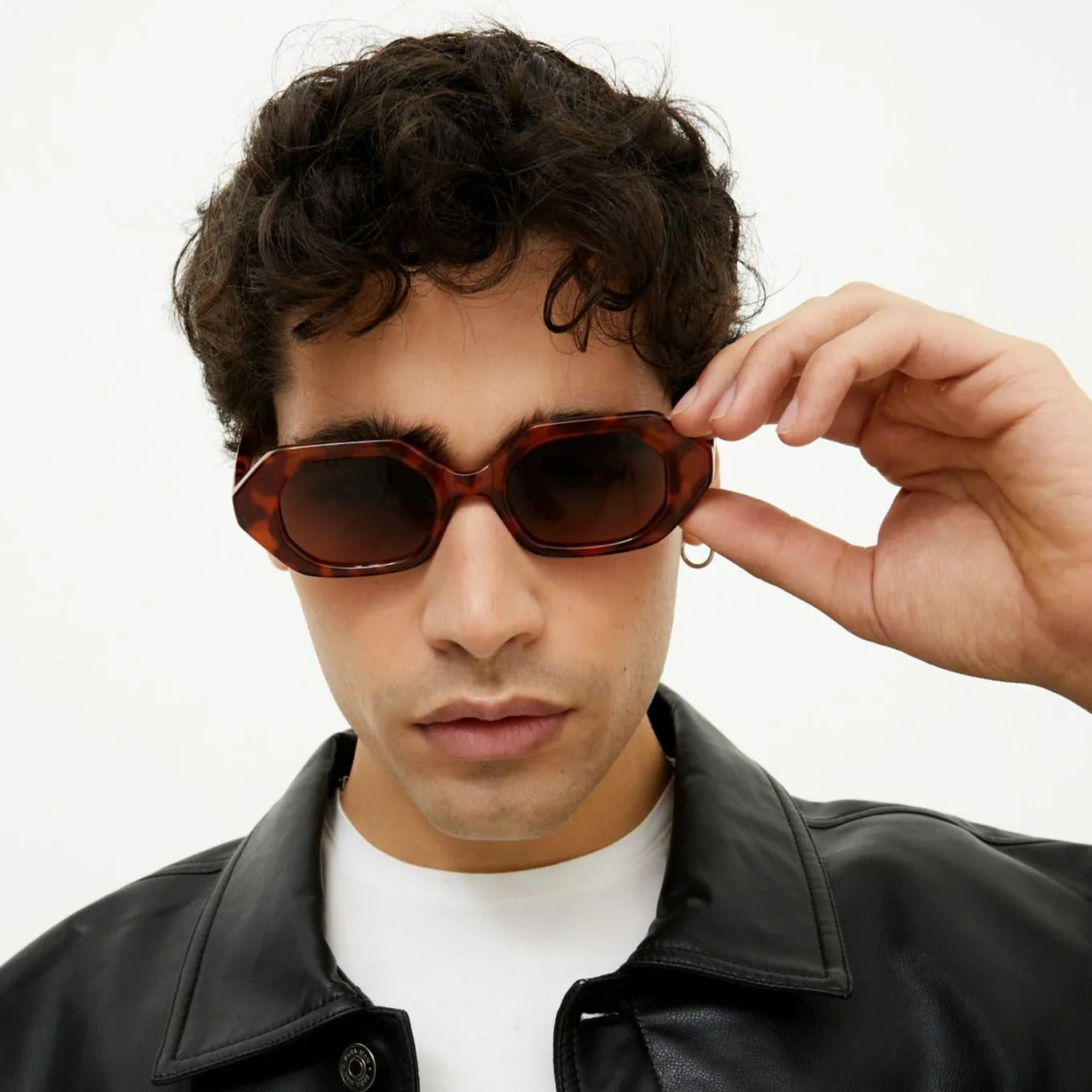 Geometric Unisex Sunglasses - Tortoise