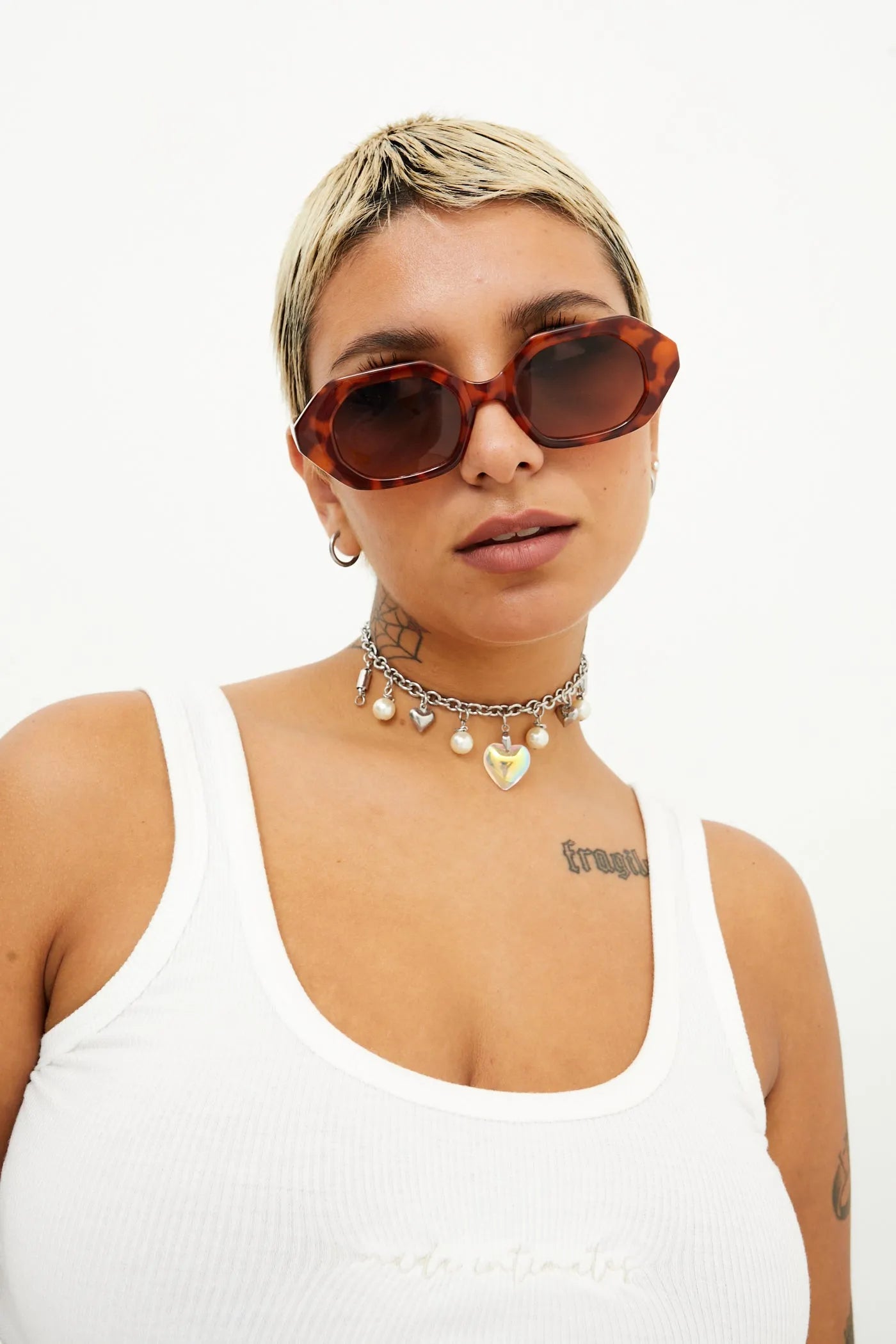 Geometric Unisex Sunglasses - Tortoise