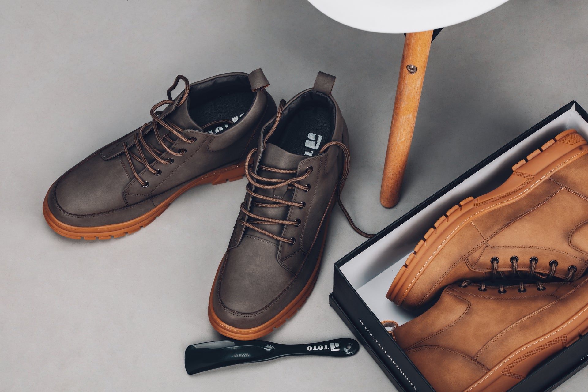 K11551 - 2.8 Inches Taller (Grey) - Casual Hiker Men's Boots