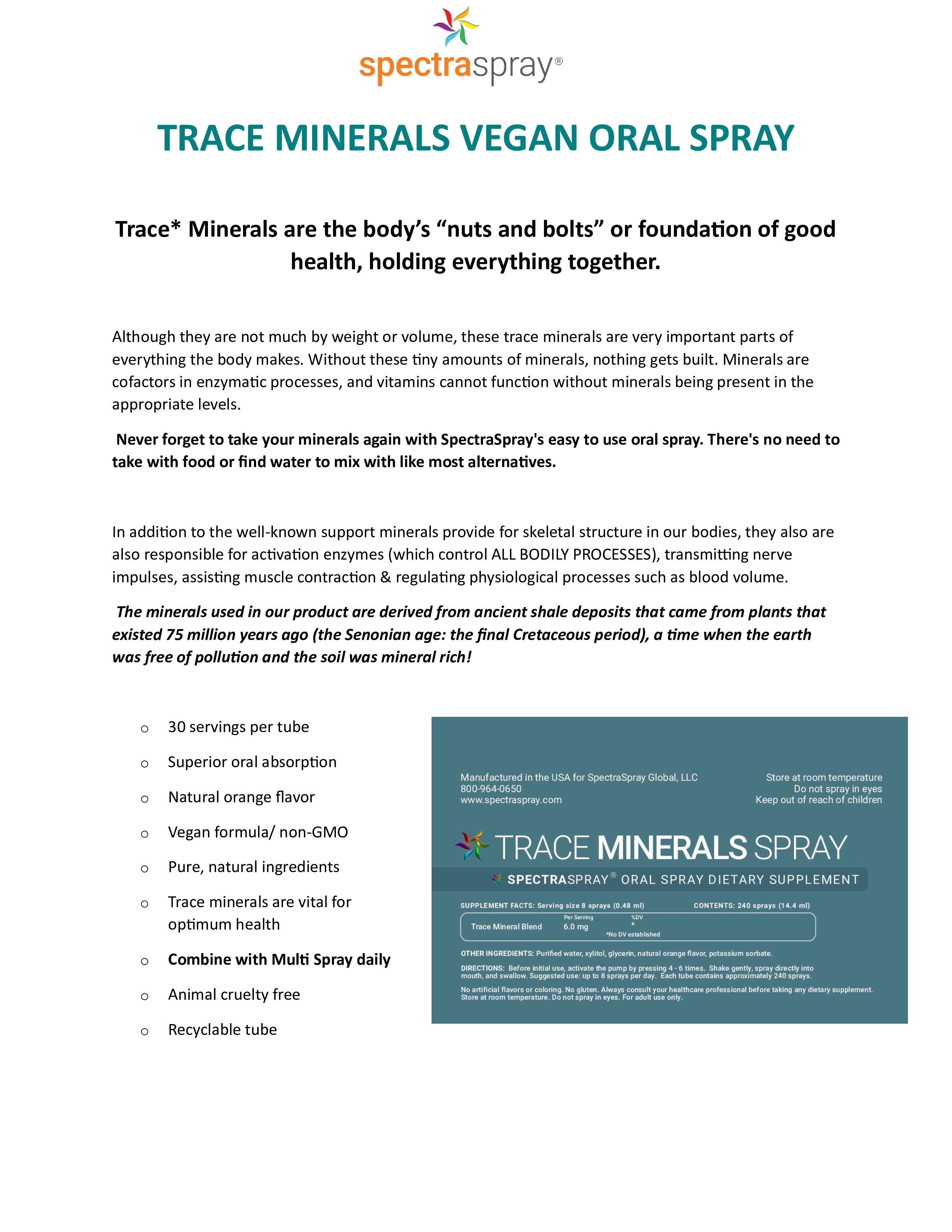 TRACE MINERALS Supplement Spray