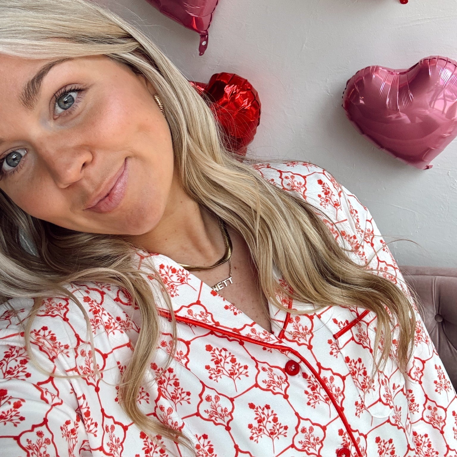 Red Toile Pajama Set