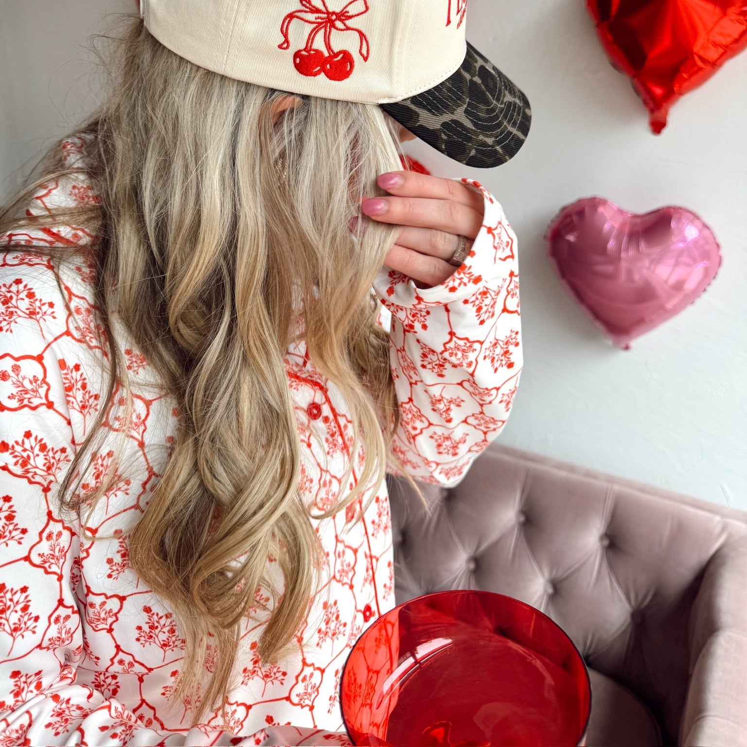 Red Toile Pajama Set