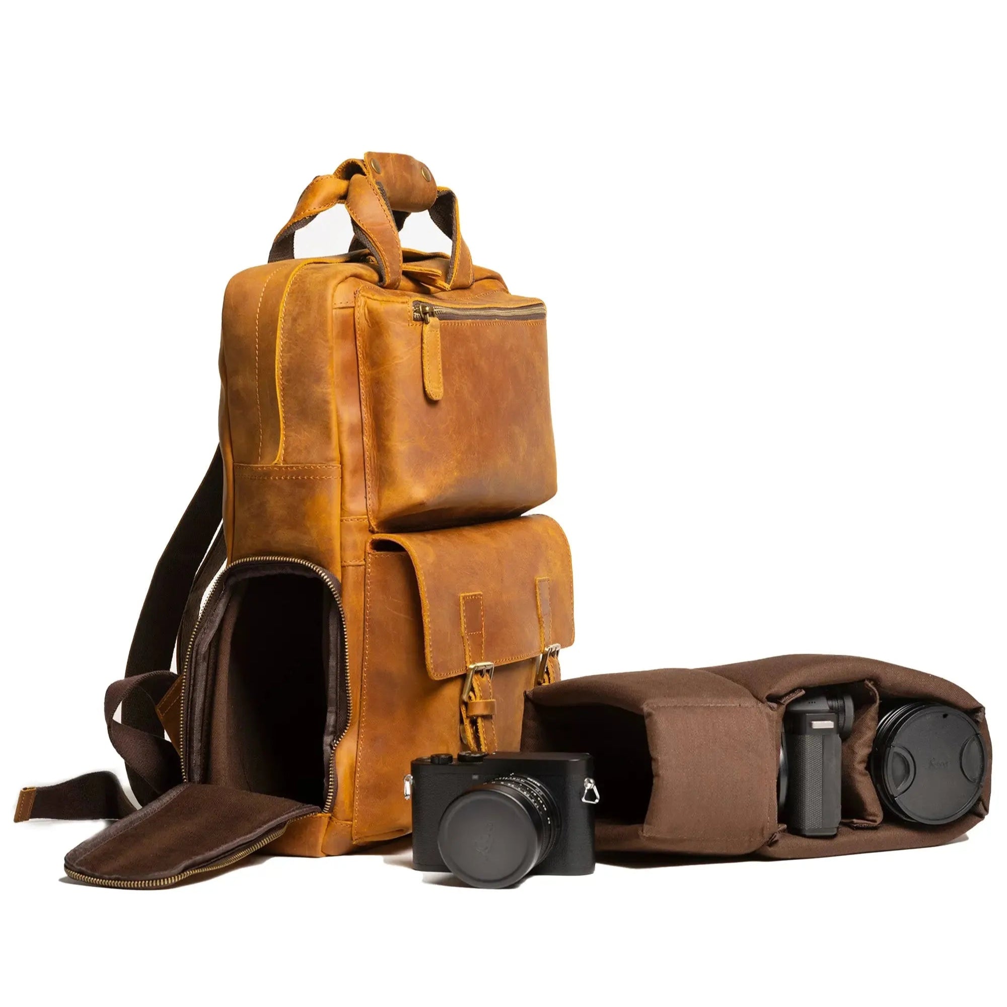 The MANN Bag | Large Capacity Leather Camera Backpack