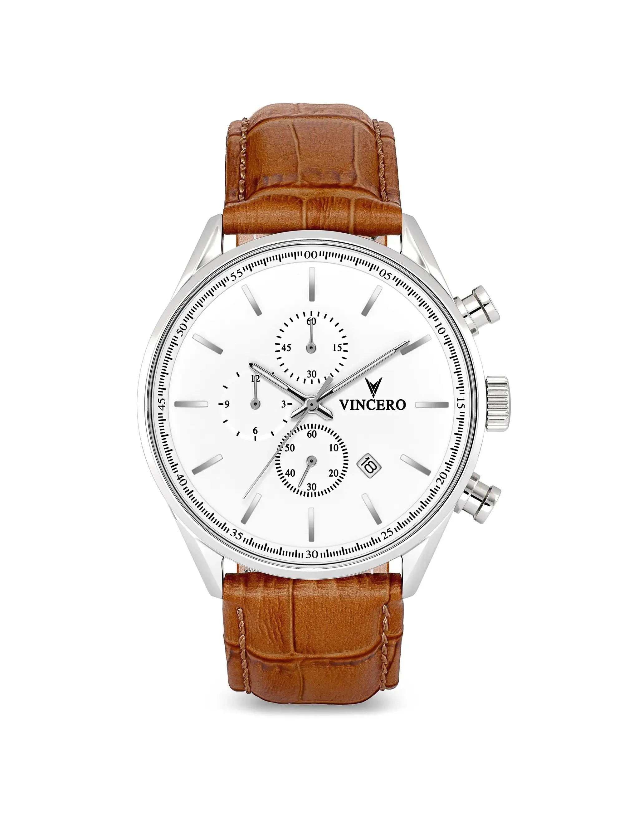 The Chrono S2 Men's Watches - Silver/Tan Watch