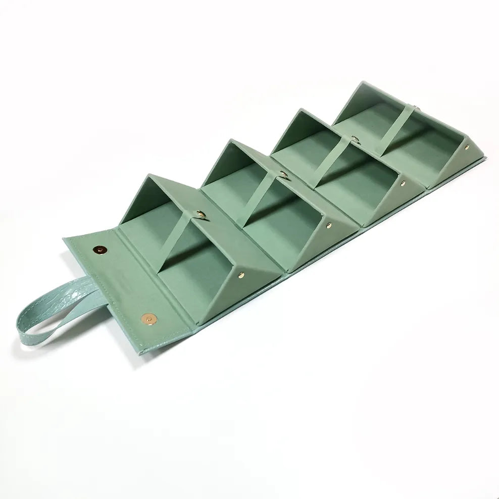 Turquoise Faux Croco Travel Case