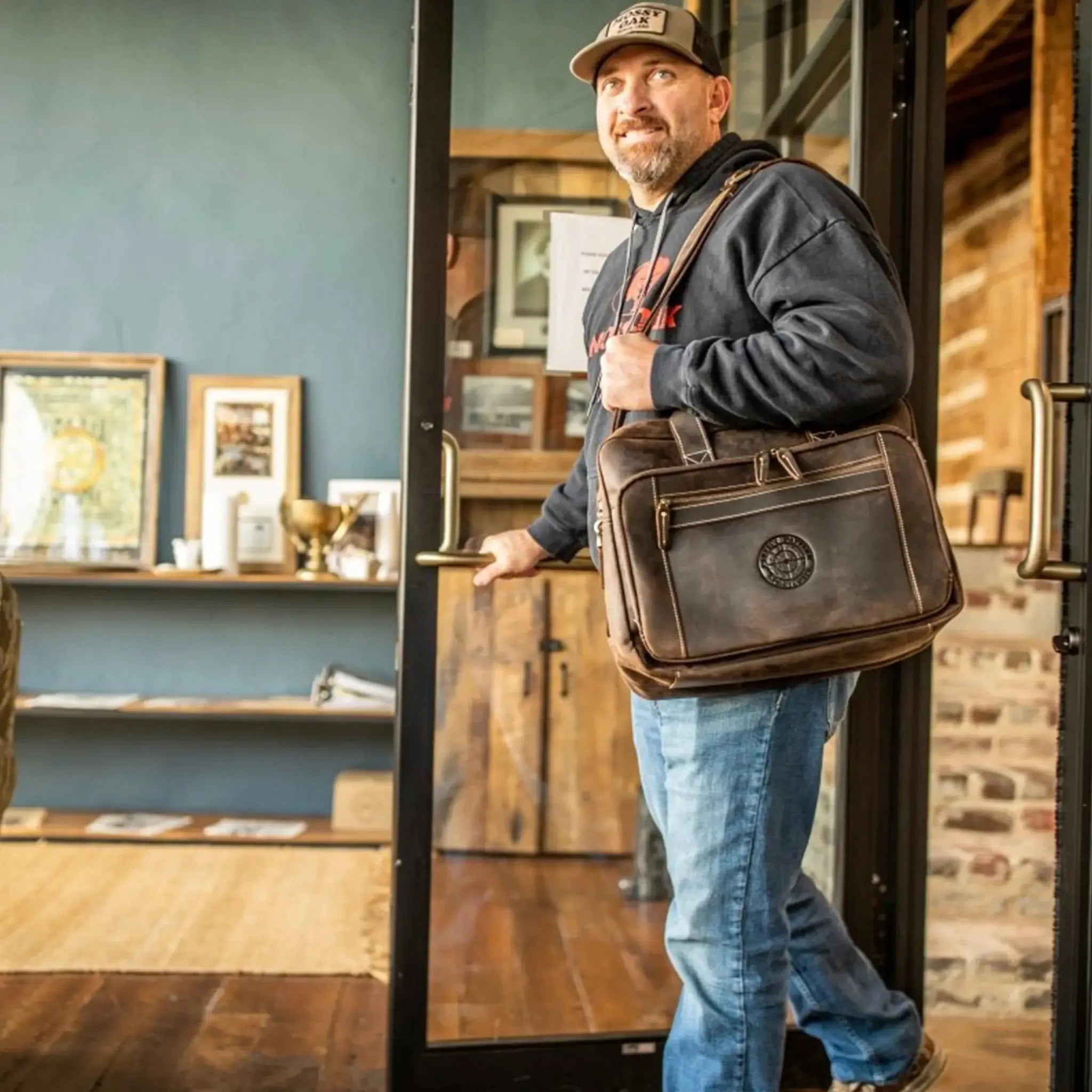 Greenhead" Bottomland Full Grain Buffalo Leather Briefcase