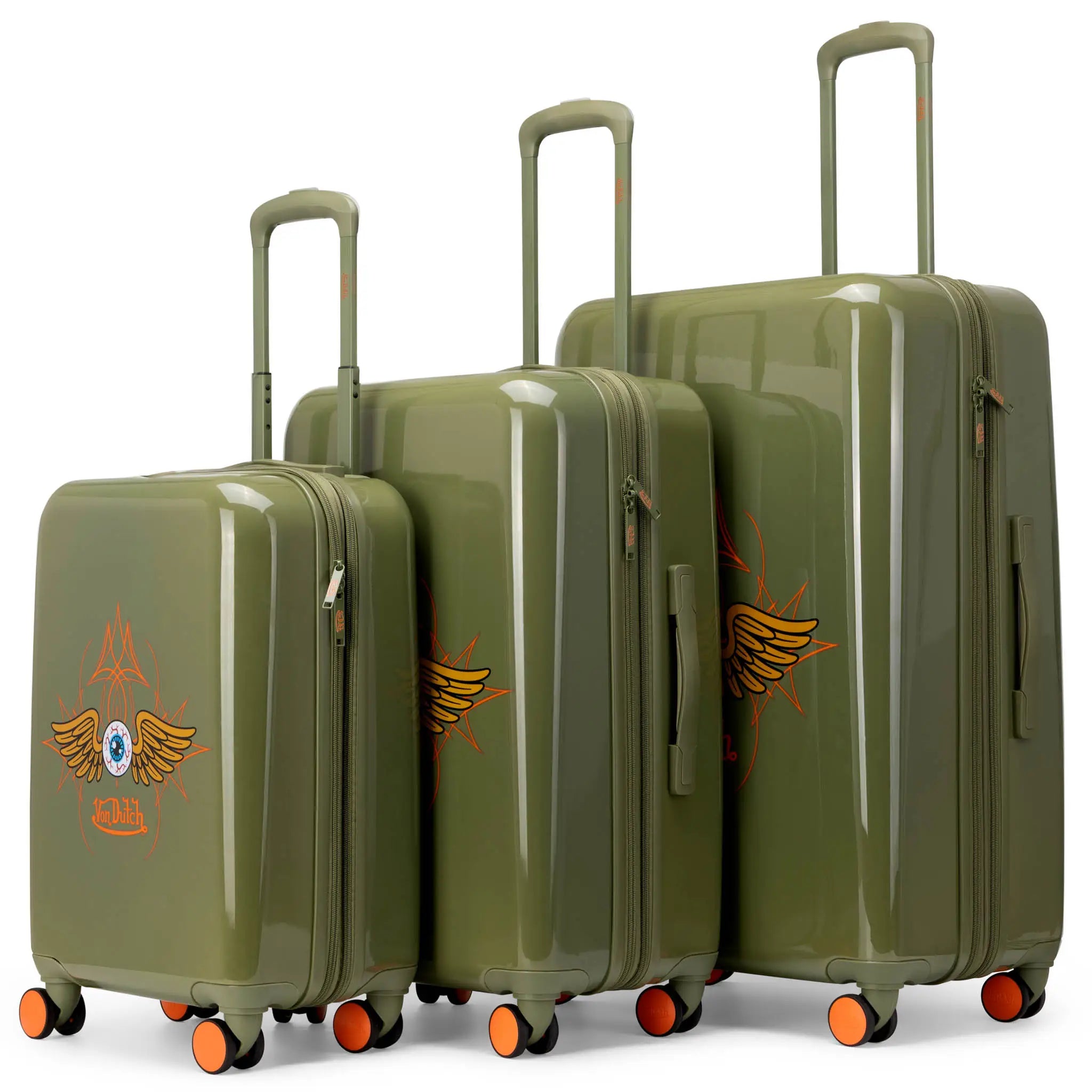 Kustom Kulture 3-Piece Expandable Hardside Spinner Luggage Set