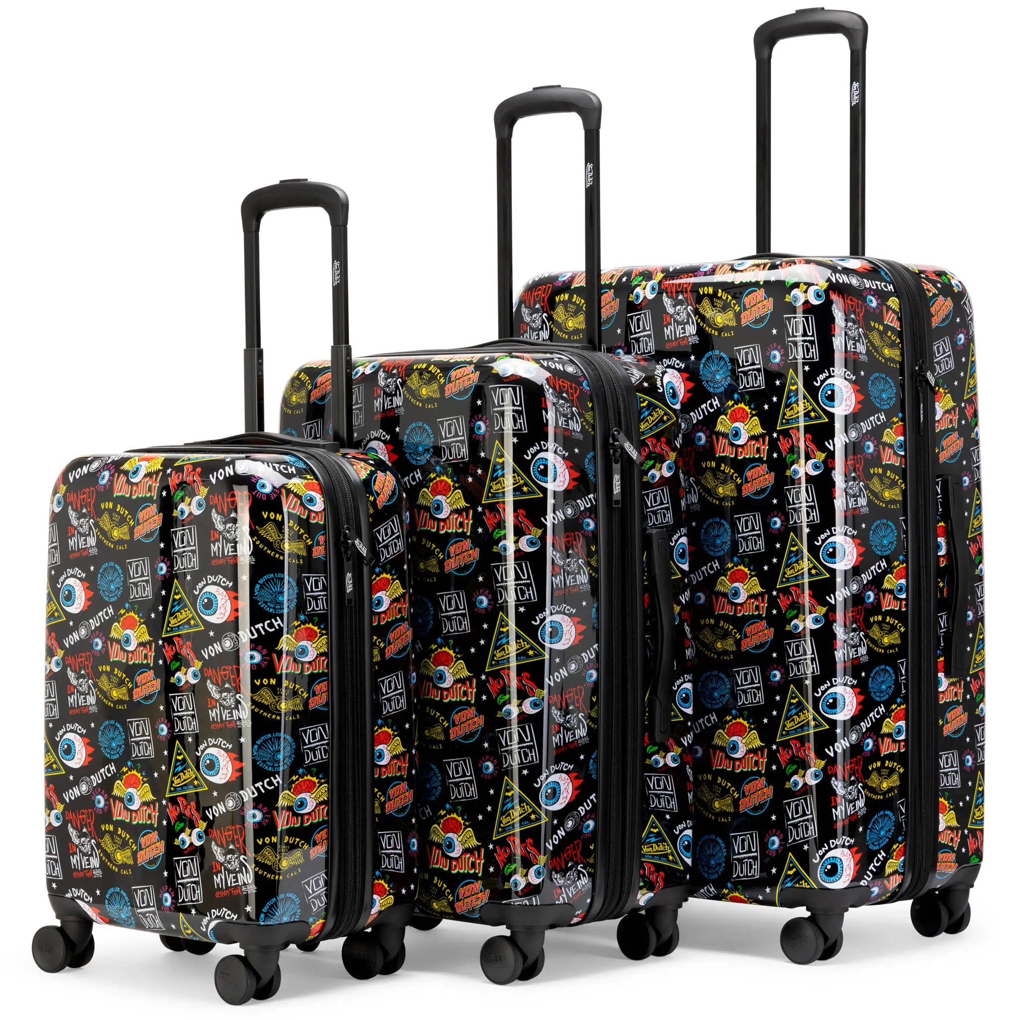 Kustom Kulture 3-Piece Expandable Hardside Spinner Luggage Set