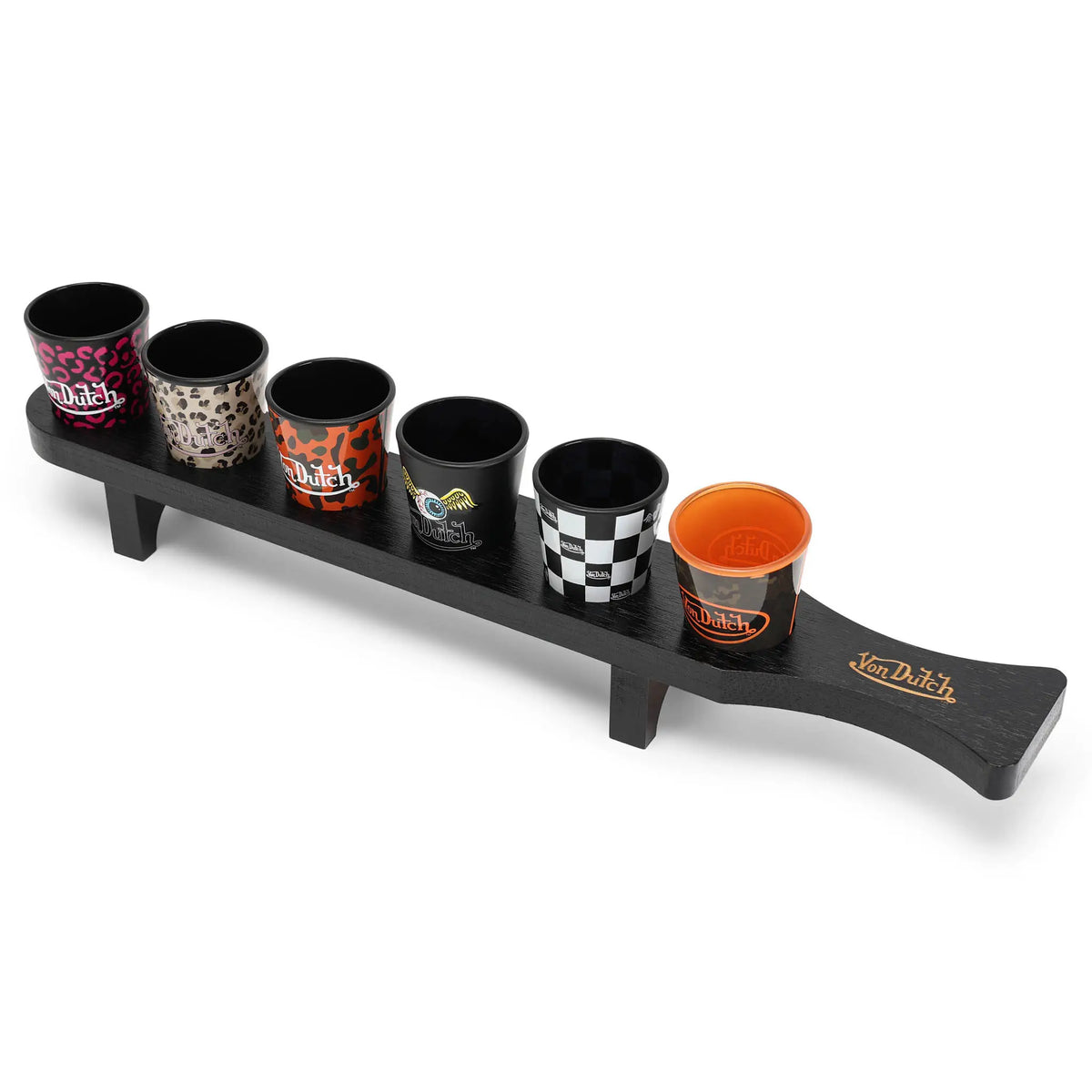 Iconic 6-Piece Shot Glass Set with Wooden Tray