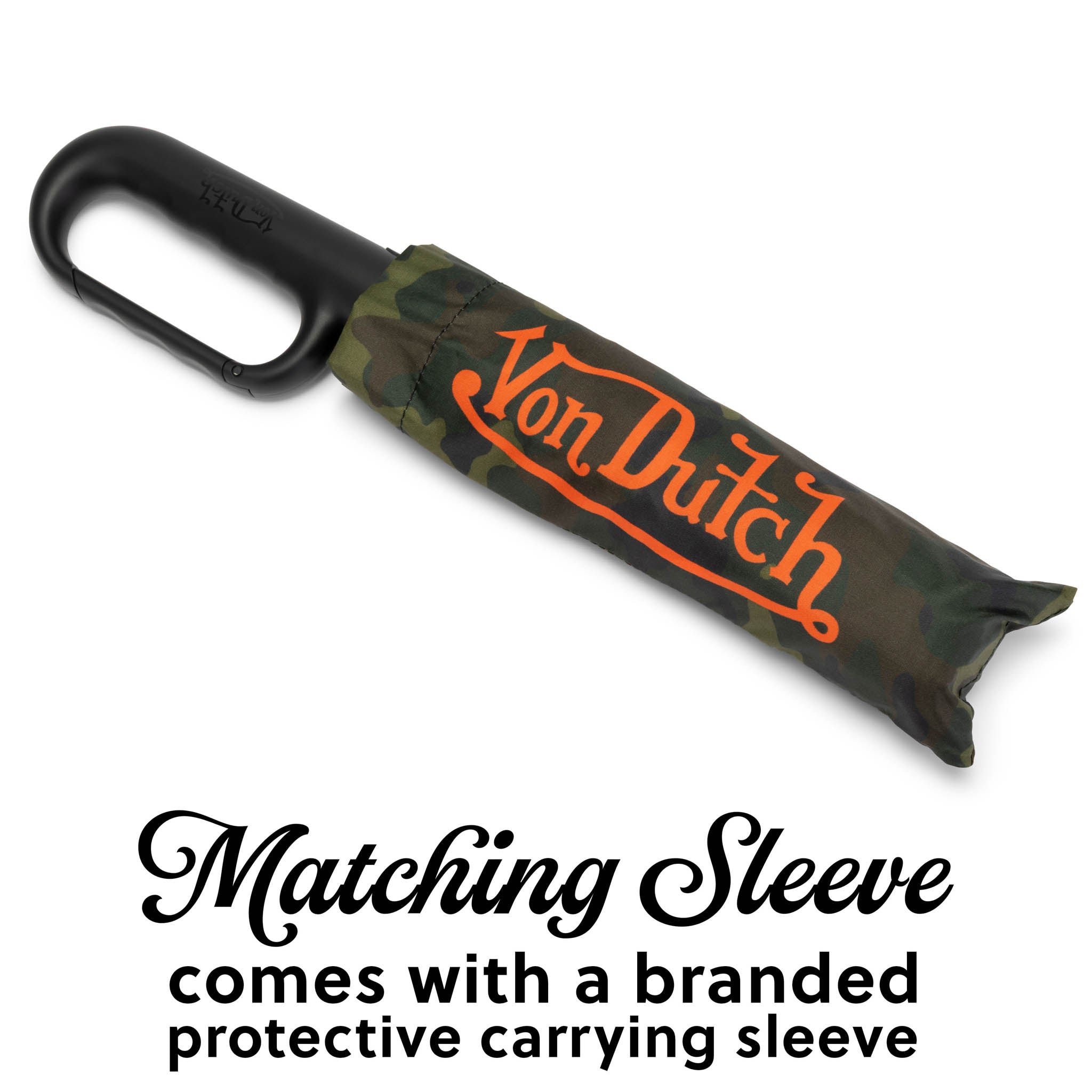 Camo Compact Automatic Umbrella with Clip Handle