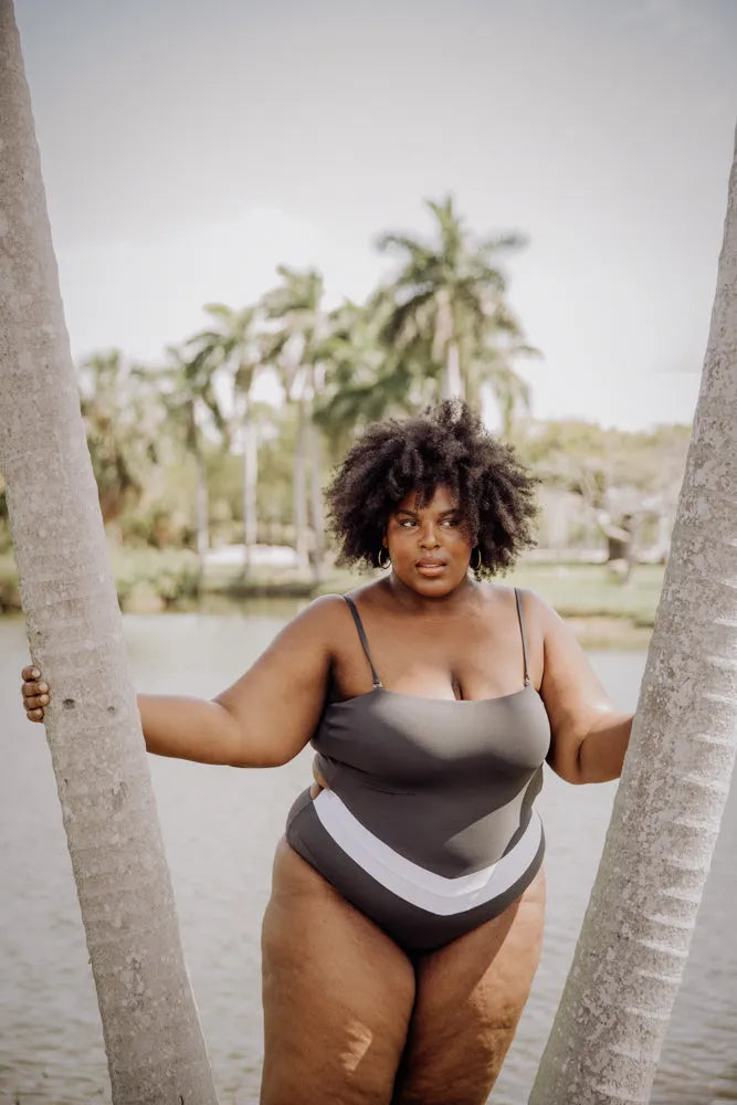 Vee convertible one piece swimsuit