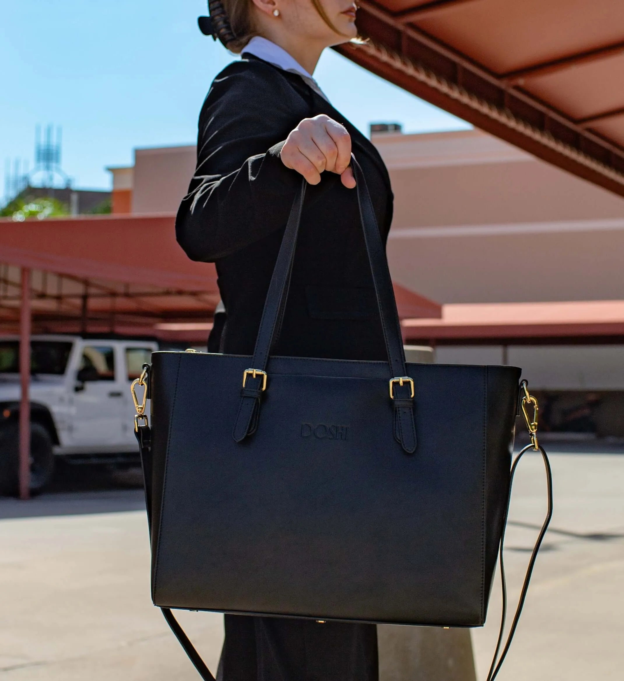 Professional Vegan Leather Work Tote Bag