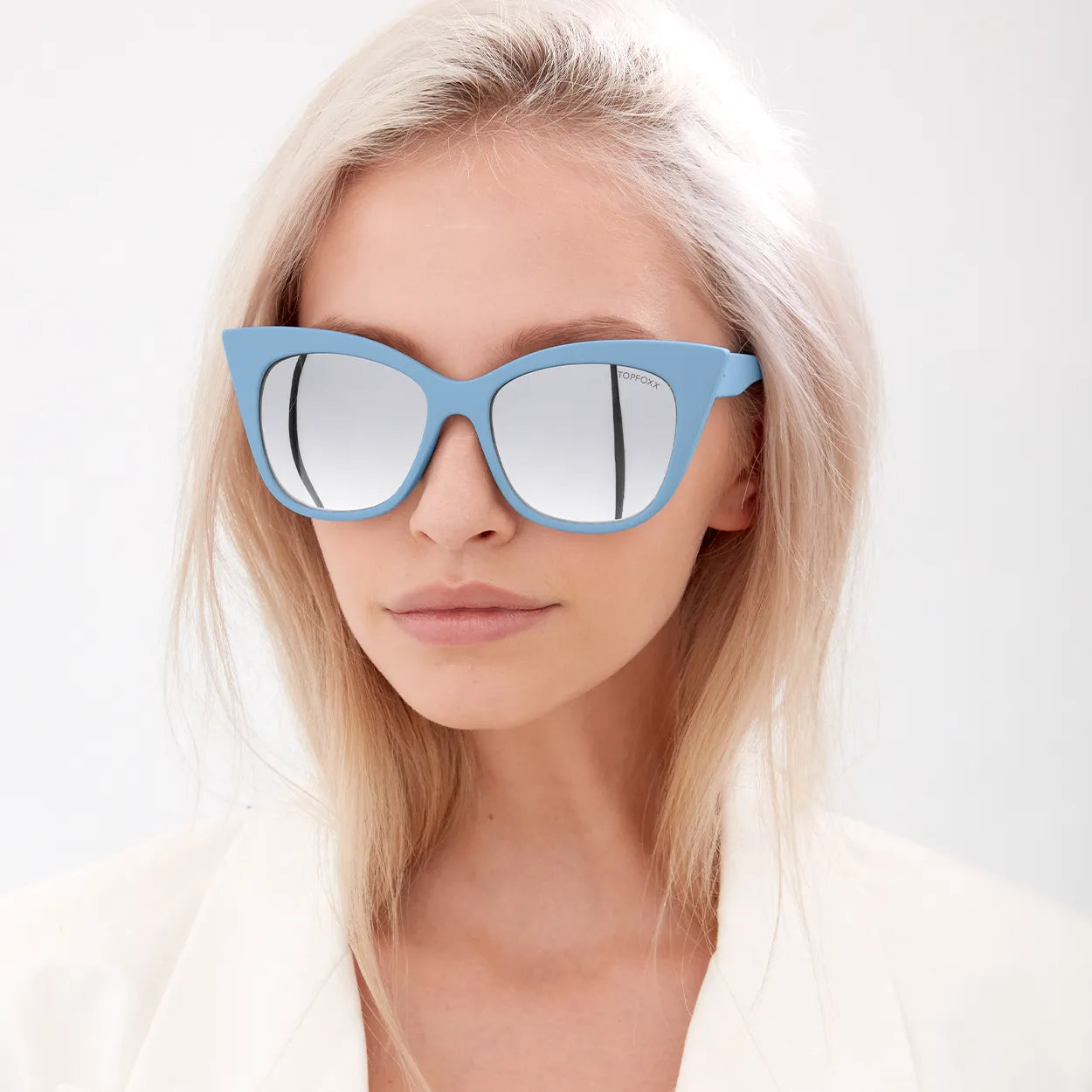Venice Cateye Sunglasses - Blue - Silver