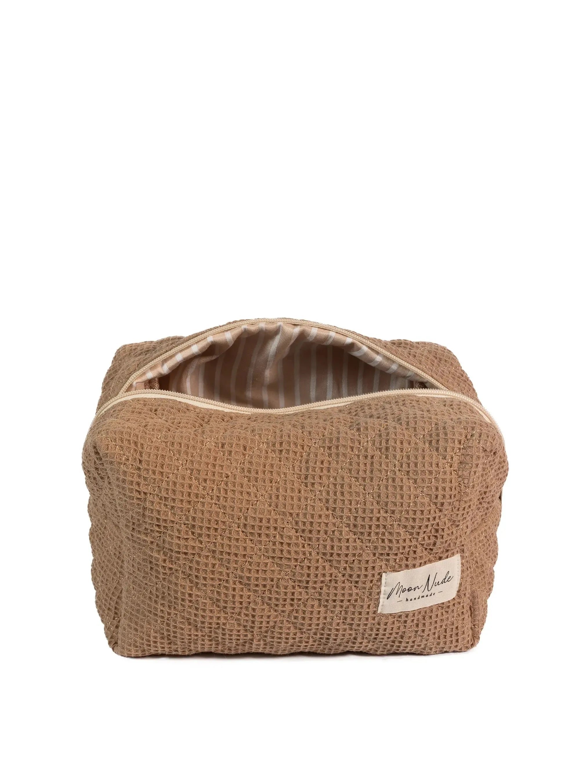 big makeup bag travel Large Makeup Bag, Waffle, Beauty Case, Organize Every Beauty Product Separately, See Everything at One Glance, Never Lose Makeup Again, Moon Nude