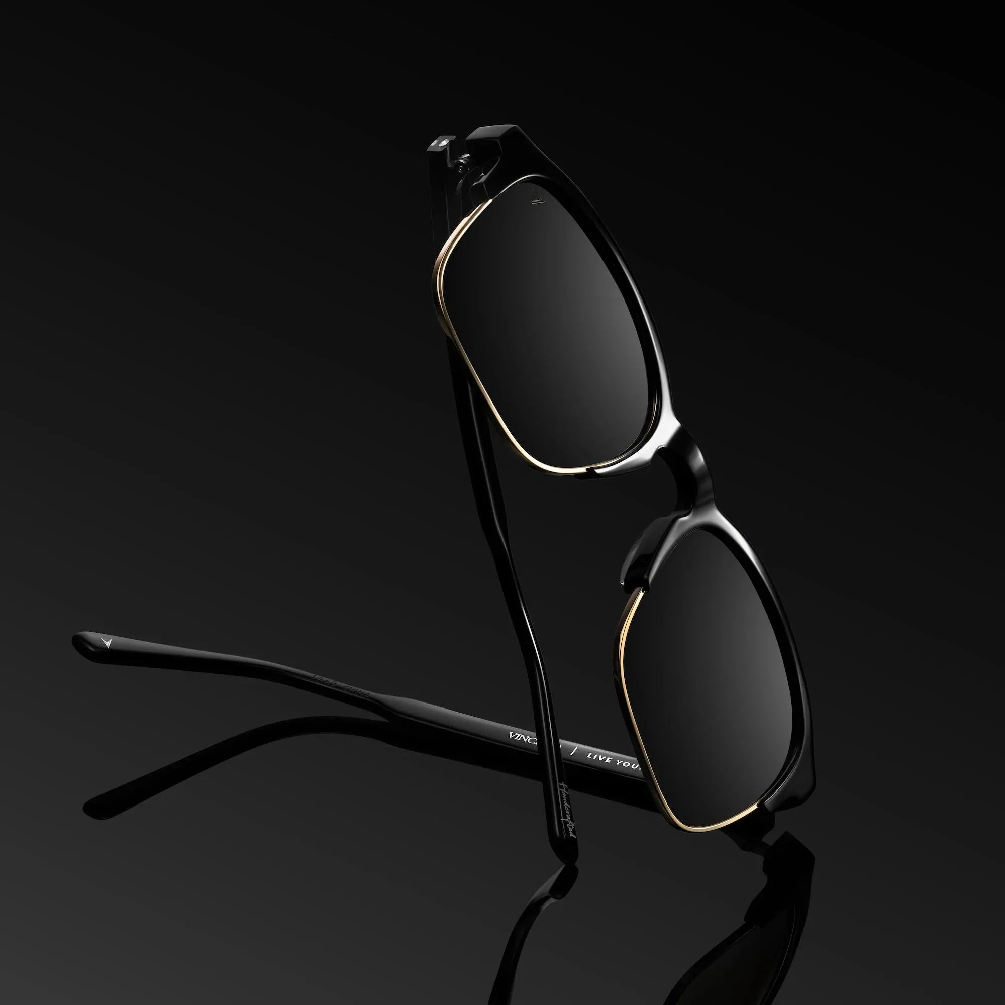 The Villa Sunglasses - Jet Black Gold