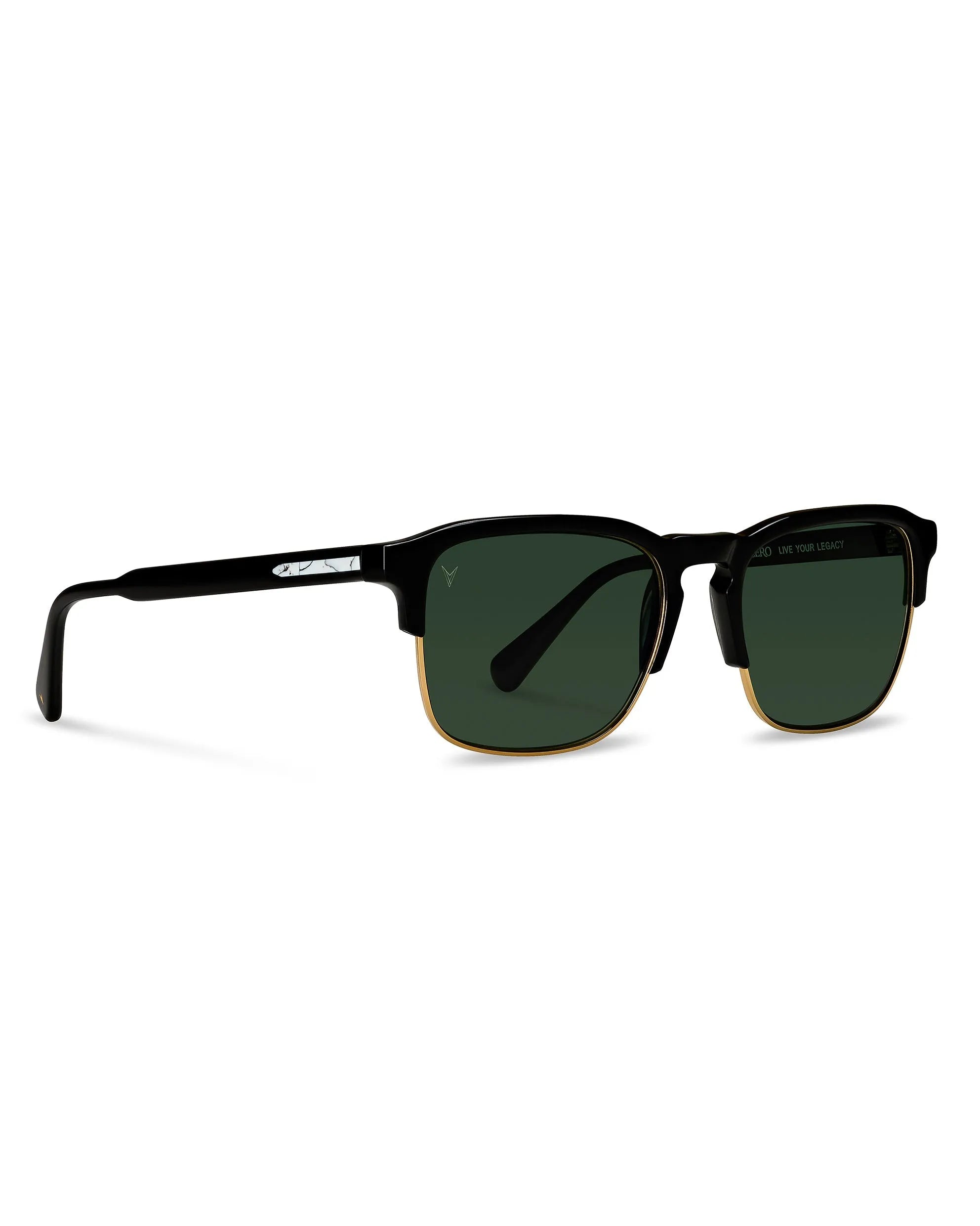 The Villa Sunglasses - Jet Black Gold