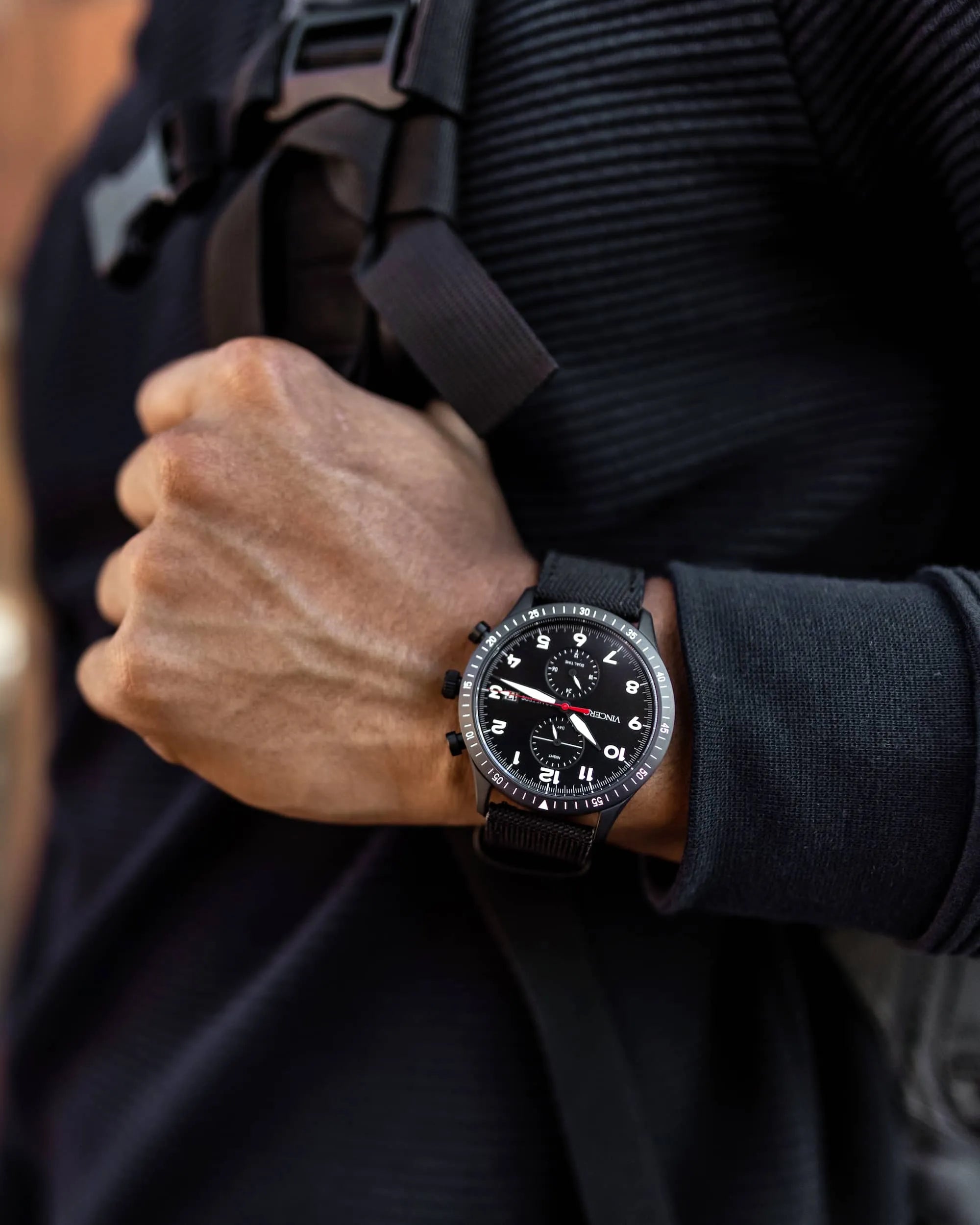 The Altitude Men's Watches - Matte Black/Red