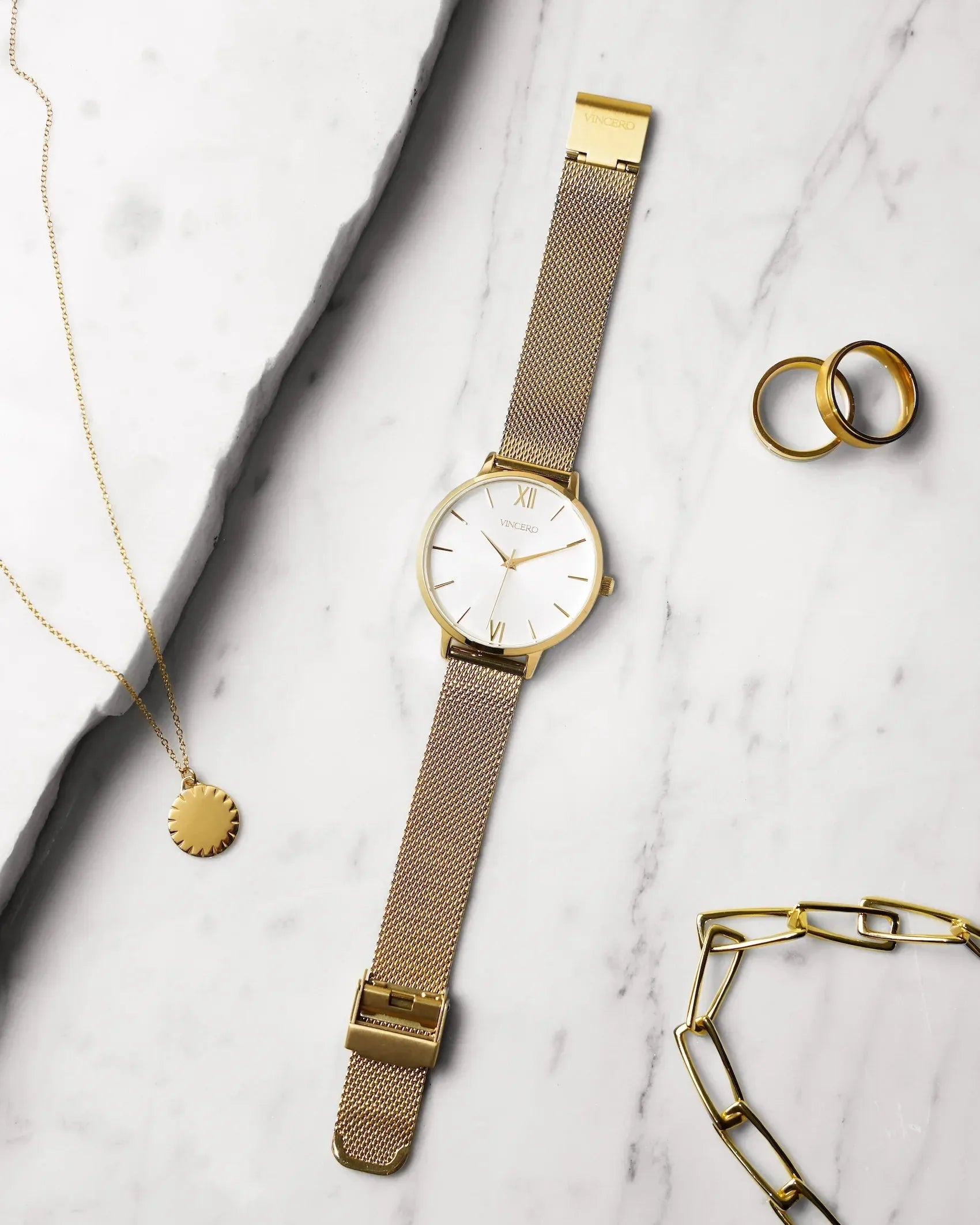 The Eros Mesh Men's Watches - Gold + Satin