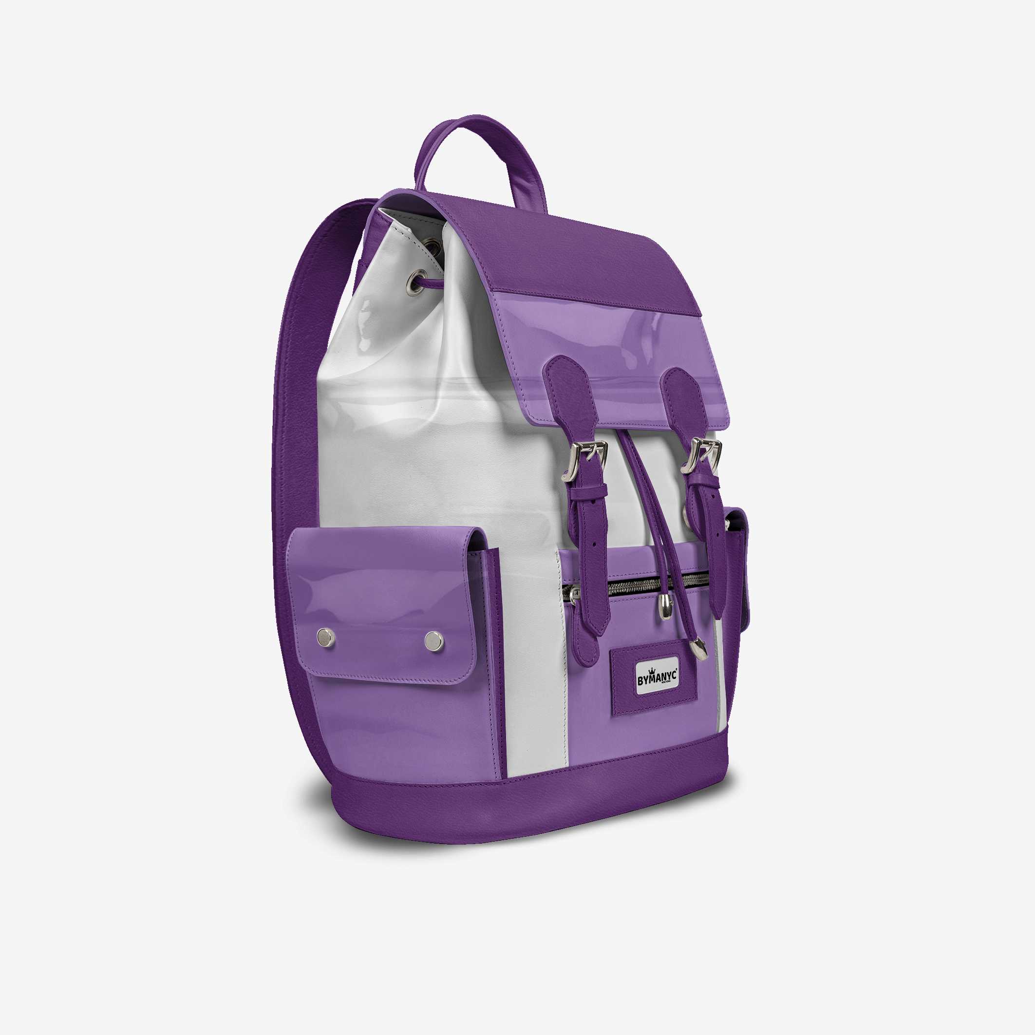 Violet & White Couture Eco Backpack – BYMANYC ® New York (Handmade in Italy)