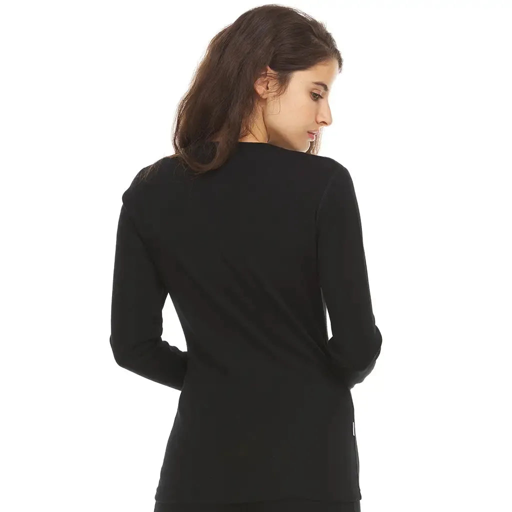 Women's Long Sleeve V-Neck 100% Merino Wool