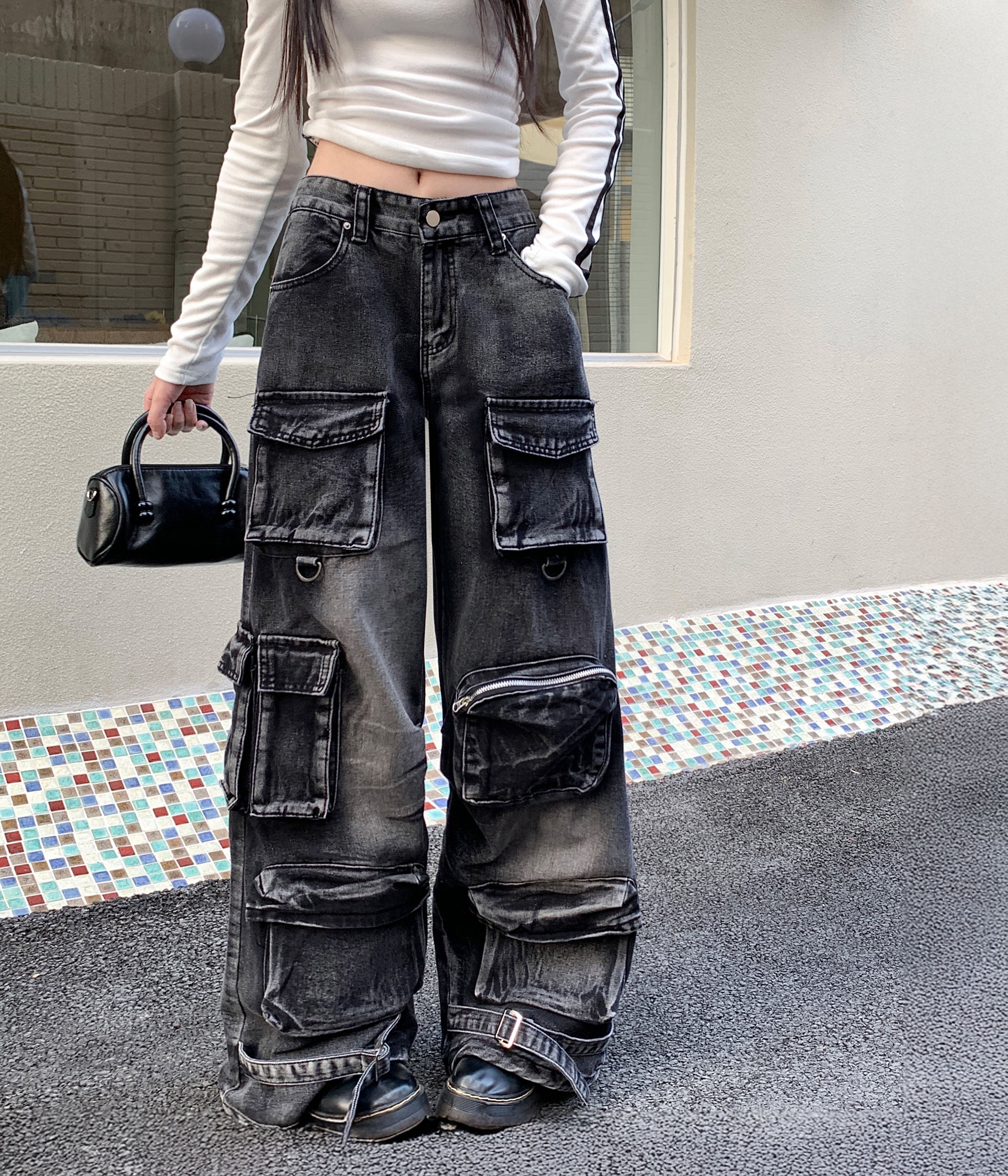 ACID WASH CARGO PANTS