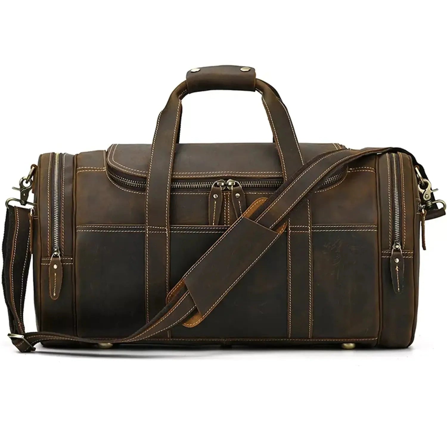 The Wainwright Weekender | Round Vintage Leather Duffel