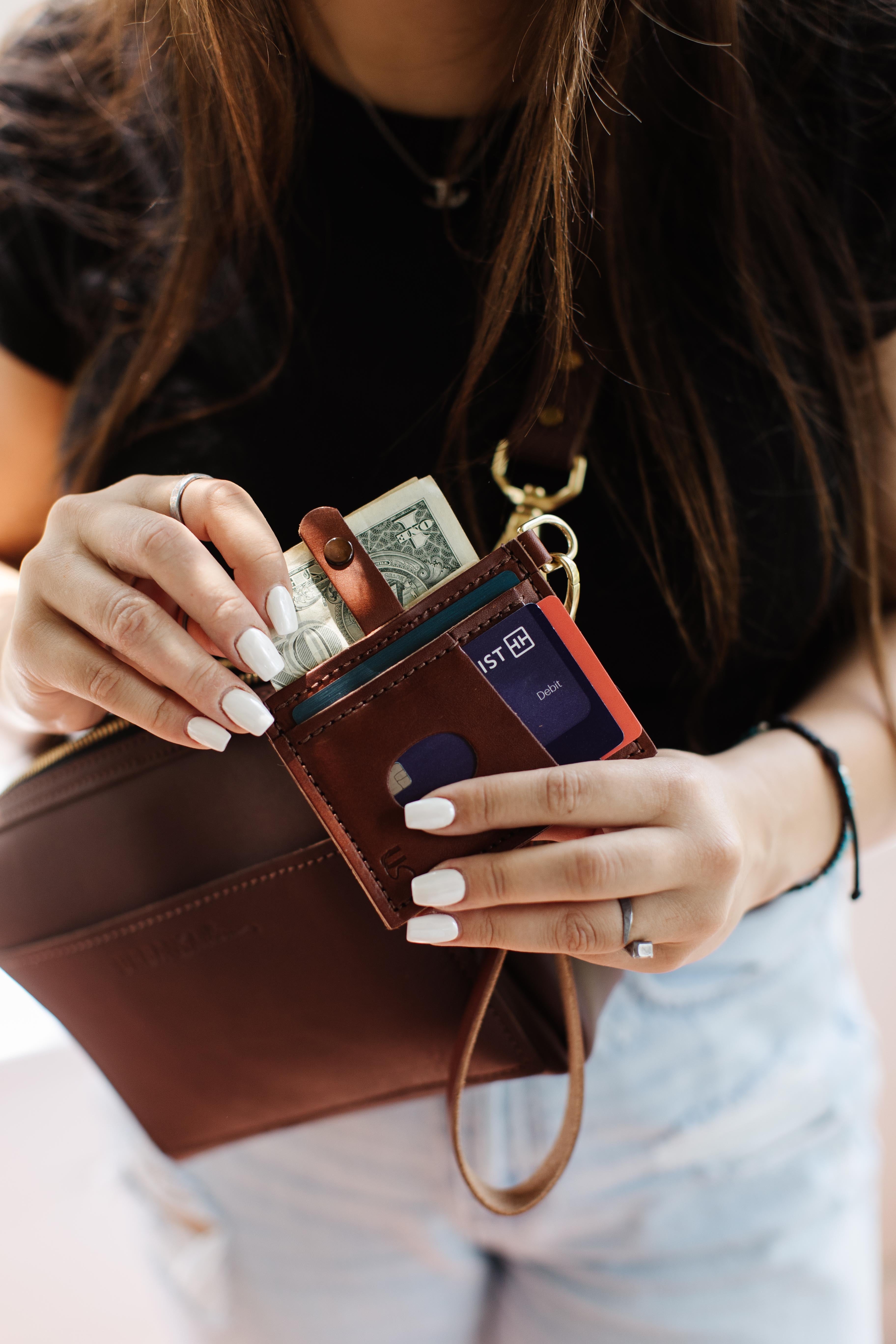 Everly Wristlet Wallet – Compact Leather Card Holder