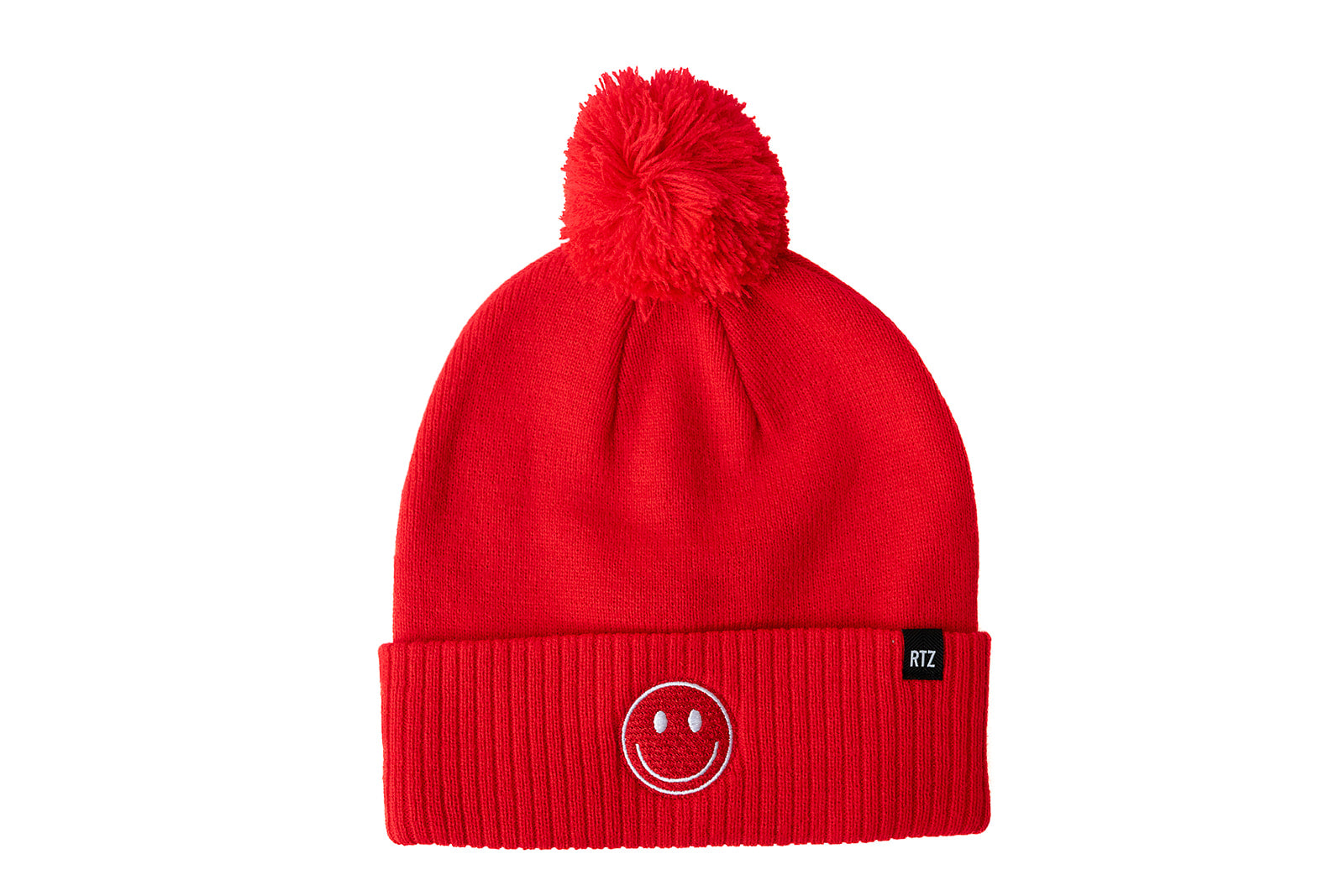 Smiley Pom Pom Beanie Hat