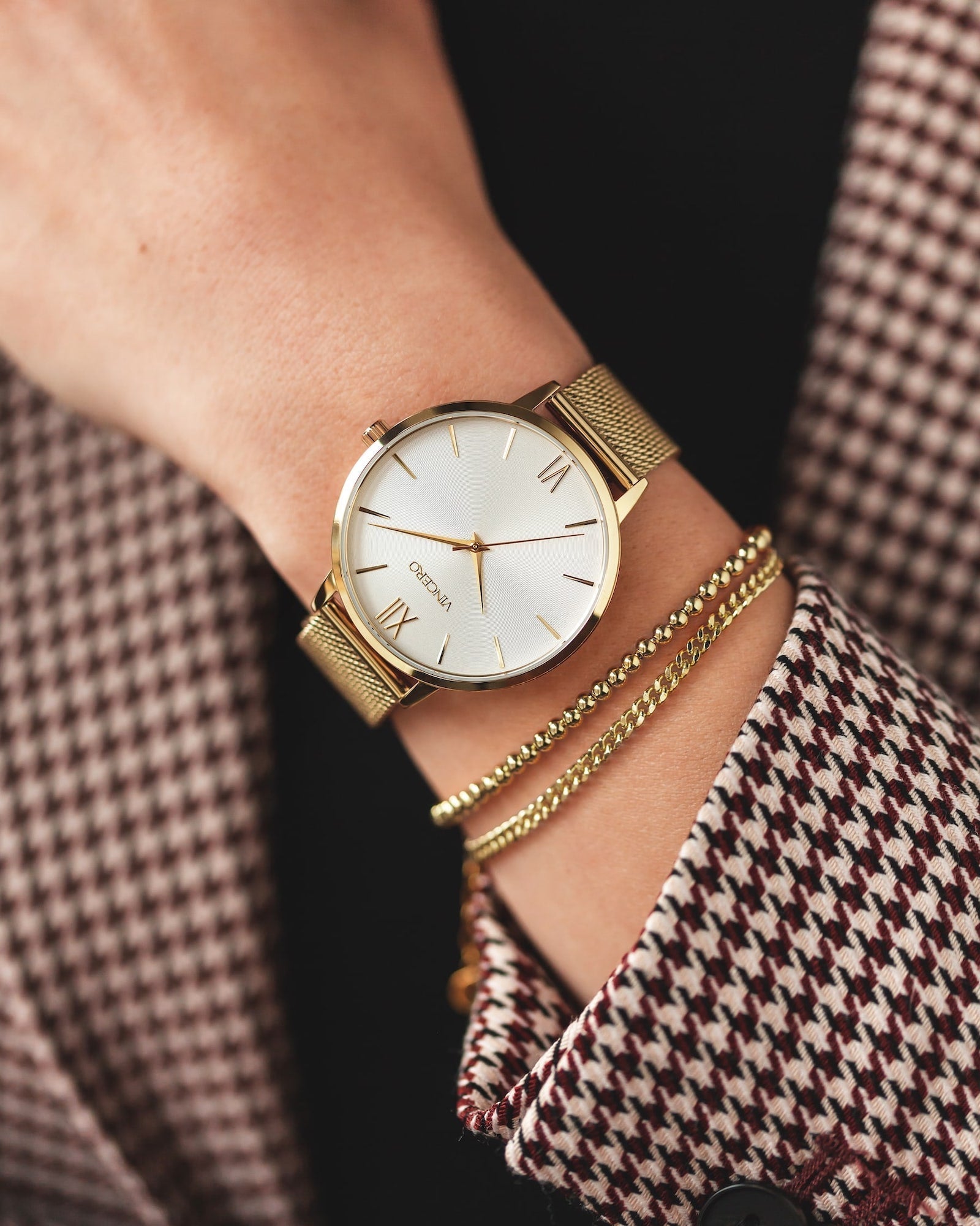 Eros Mesh Petite Women's Watch - Gold + Satin