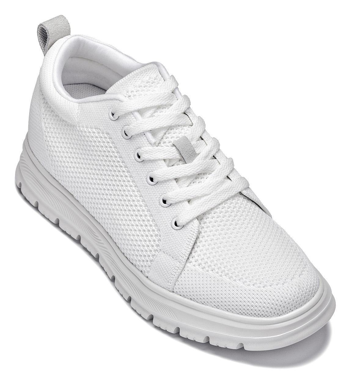 X2321 - 2.4 Inches Taller (White/White Sole) - Lace Up Men's Casual Sneakers