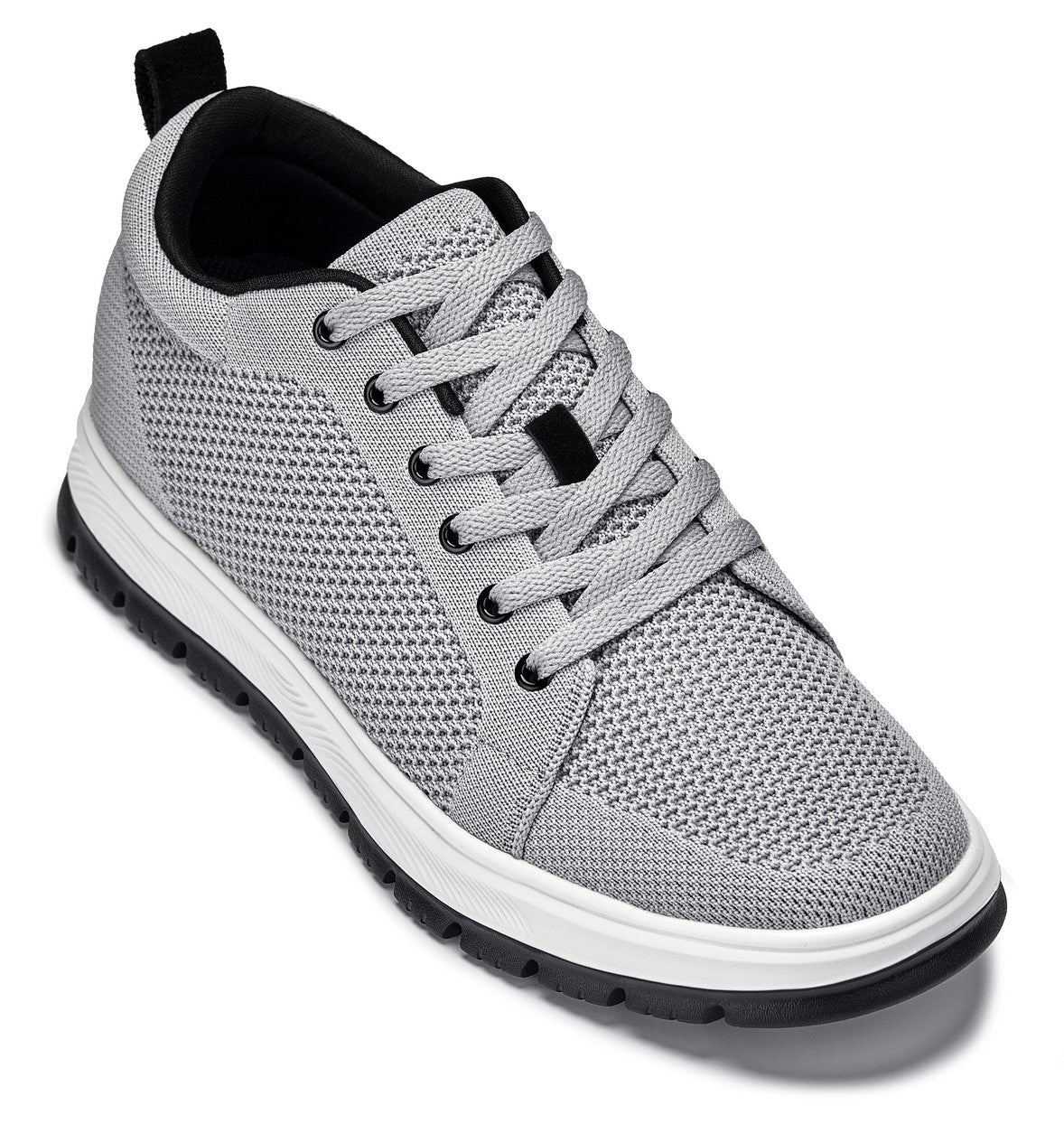 X2324 - 2.4 Inches Taller (Pewter Grey/White) - Lace Up Casual Men's Sneaker