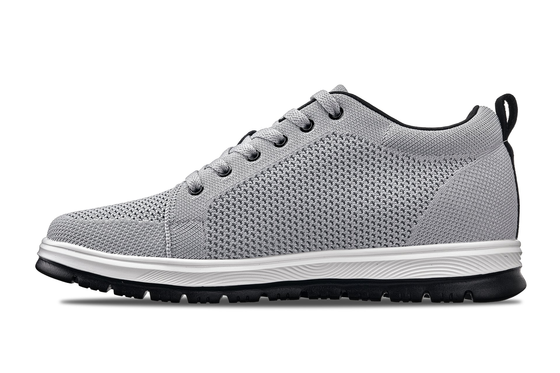 X2324 - 2.4 Inches Taller (Pewter Grey/White) - Lace Up Casual Men's Sneaker