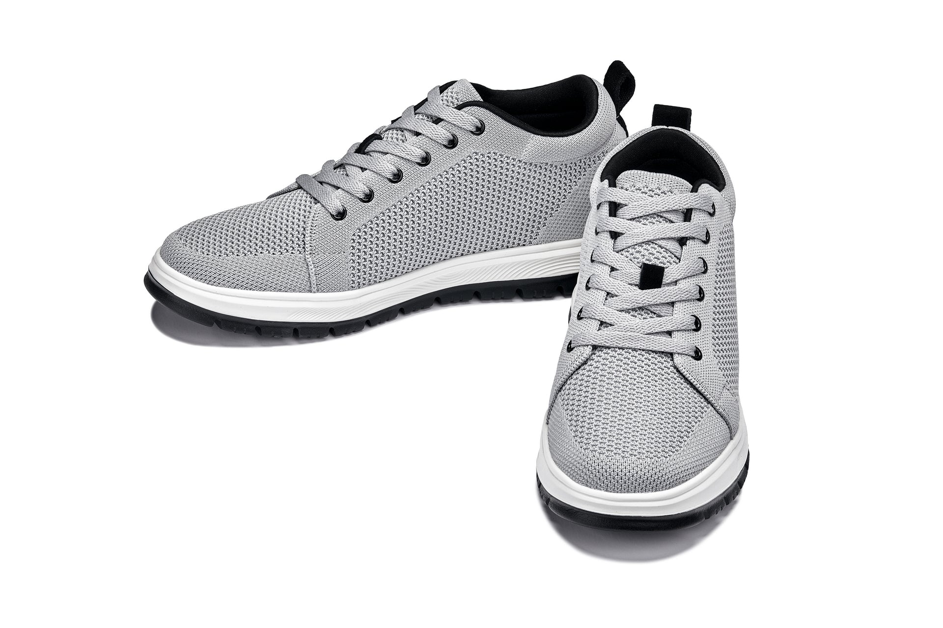 X2324 - 2.4 Inches Taller (Pewter Grey/White) - Lace Up Casual Men's Sneaker