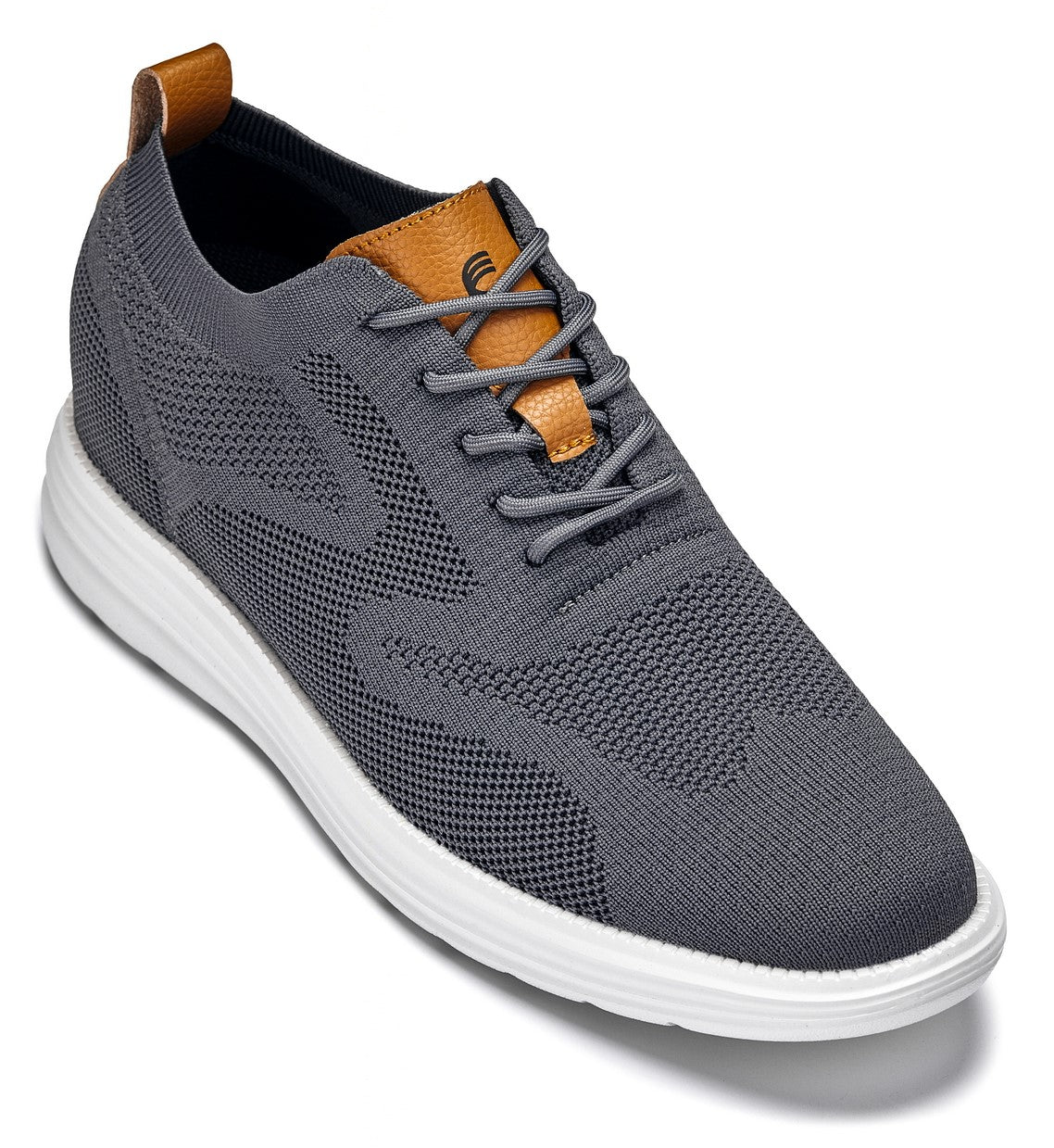 X2636 - 2.8 Inches Taller (Iron Grey/Brown) - Lace Up Casual Men's Walker Shoes