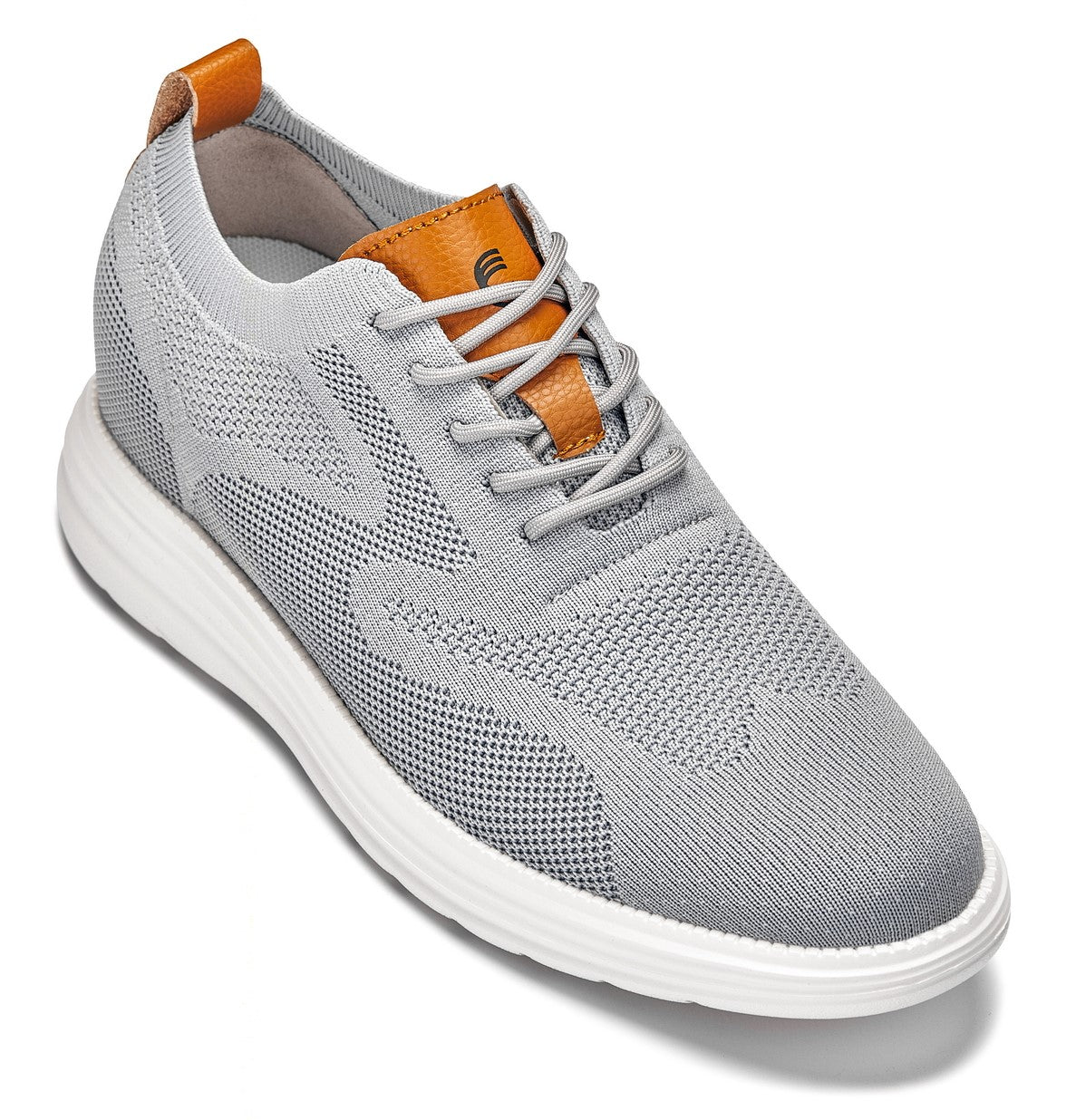 X2637 - 2.8 Inches Taller (Pewter Grey/Brown) - Lace Up Casual Men's Walker Shoes