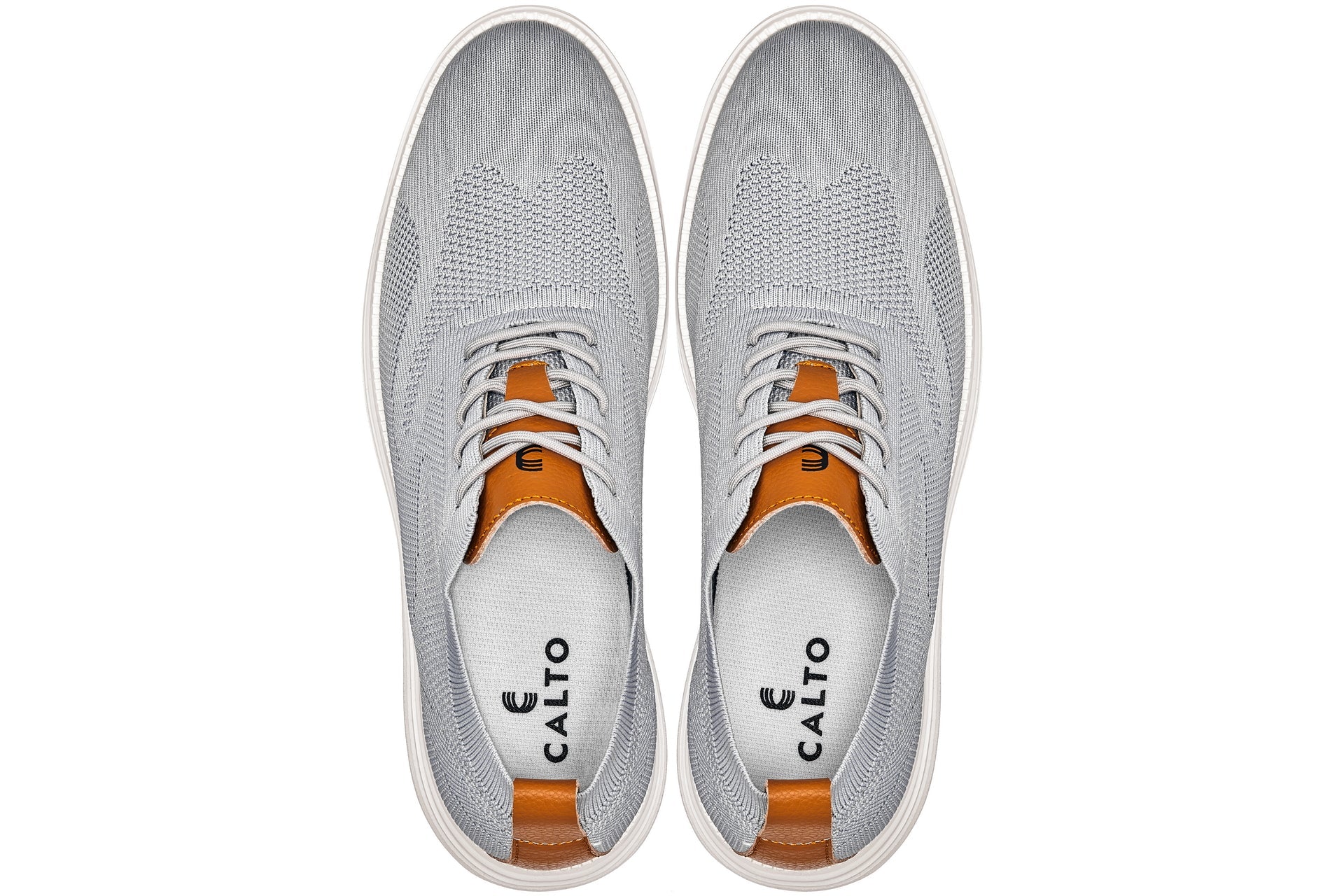 X2637 - 2.8 Inches Taller (Pewter Grey/Brown) - Lace Up Casual Men's Walker Shoes