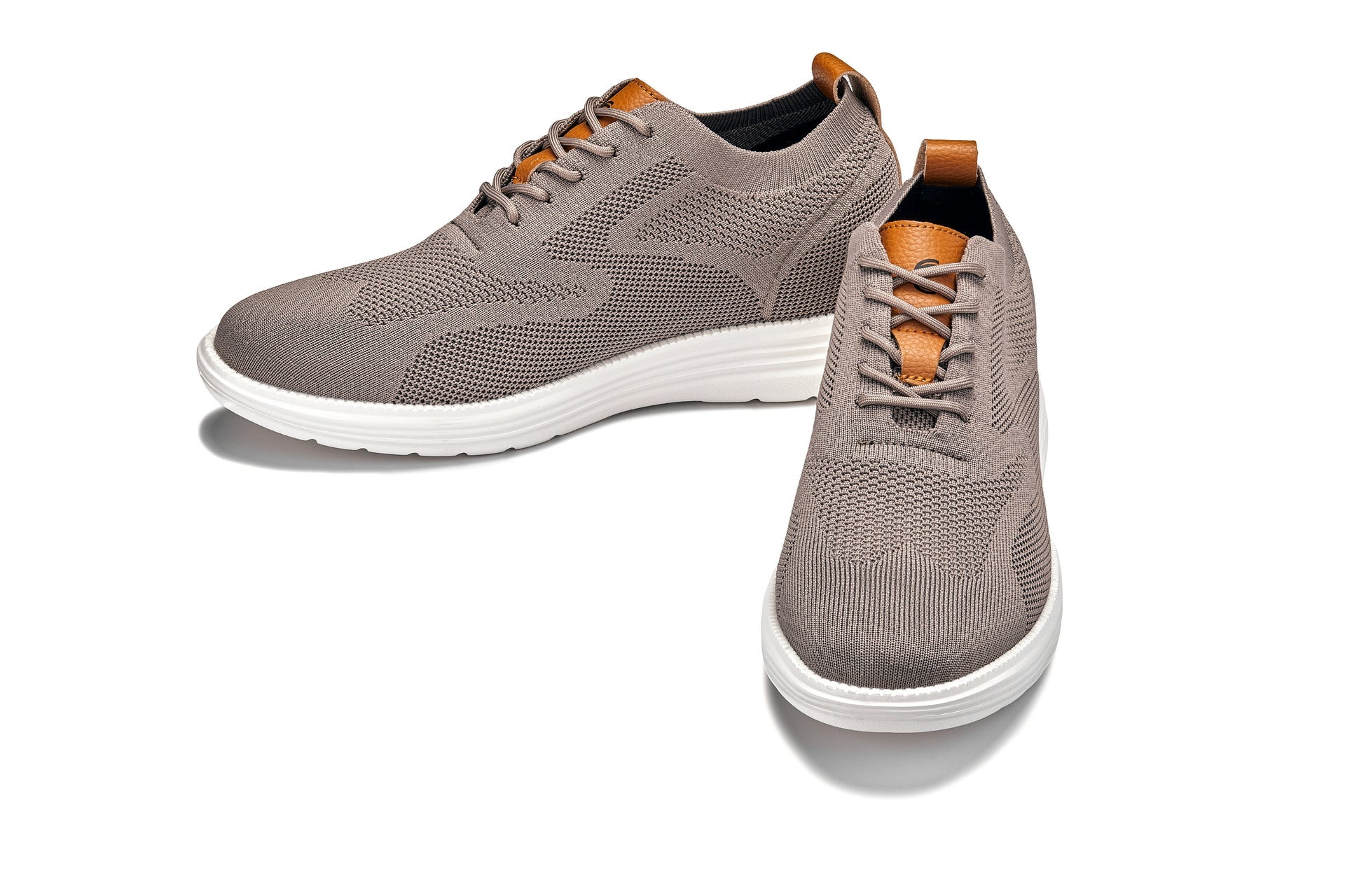 X2638 - 2.8 Inches Taller (Khaki/Brown) - Lace Up Casual Men's Walker Shoes
