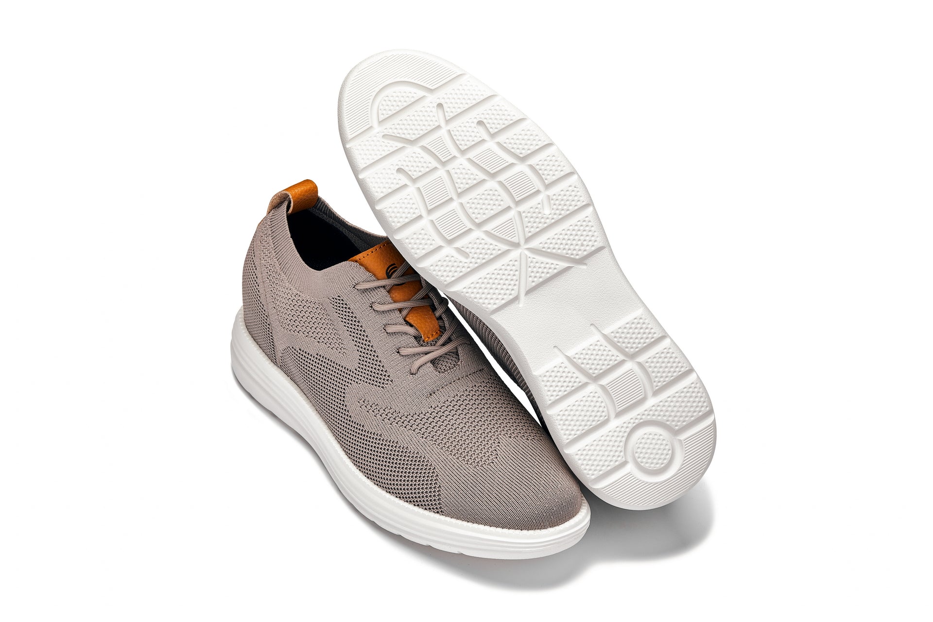 X2638 - 2.8 Inches Taller (Khaki/Brown) - Lace Up Casual Men's Walker Shoes