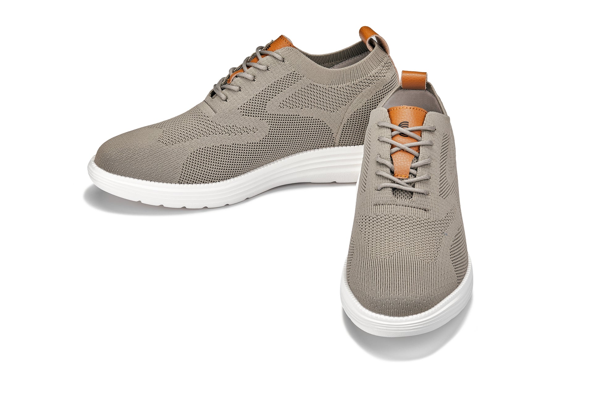 X2639 - 2.8 Inches Taller (Khaki Green/Brown) - Lace Up Casual Walker Men's Shoes