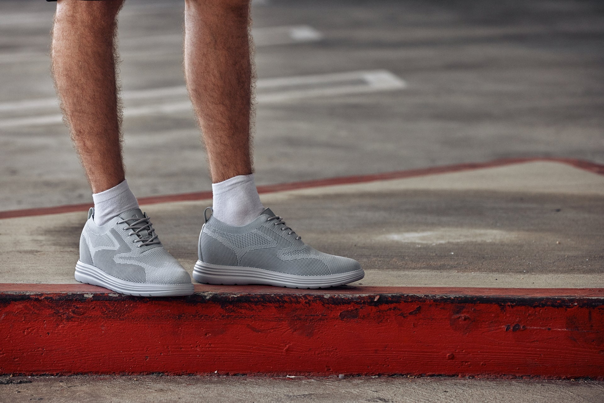 X2640 - 2.8 Inches Taller (Pewter/Light Grey Sole) - Lace Up Casual Men's Walker Shoes