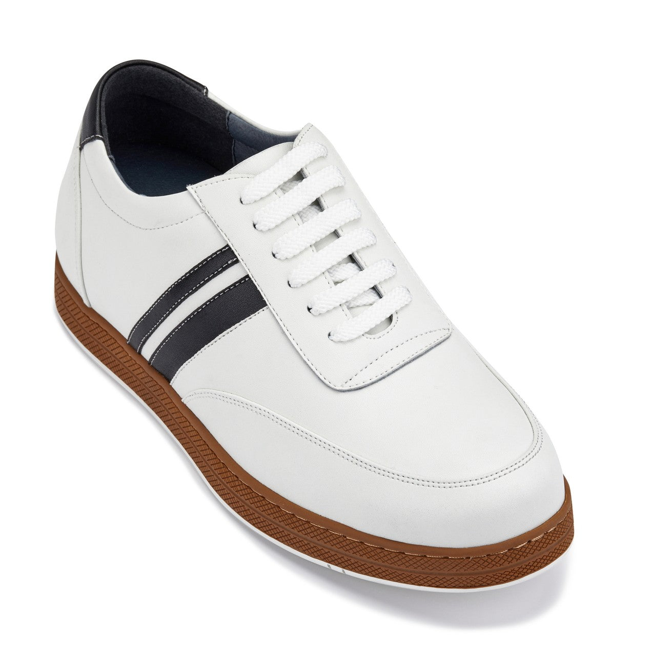 Y2821 - White Leather Men's Sneakers - 2.8 inches