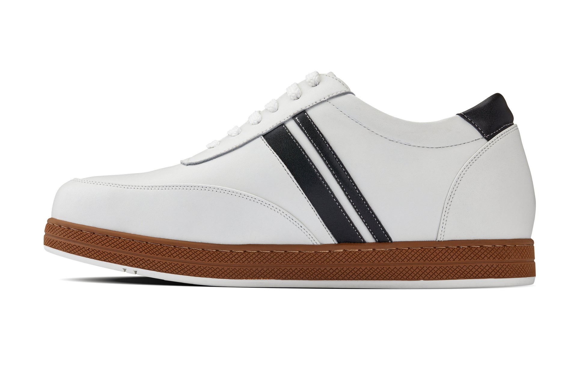 Y2821 - White Leather Men's Sneakers - 2.8 inches